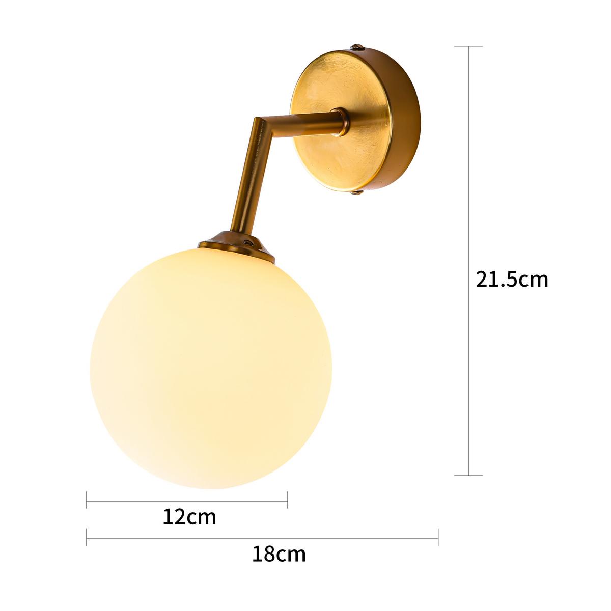 Wandleuchte Lp-002/1w Dorado - Goldfarben, Konventionell, Glas (21.5/12/18cm)