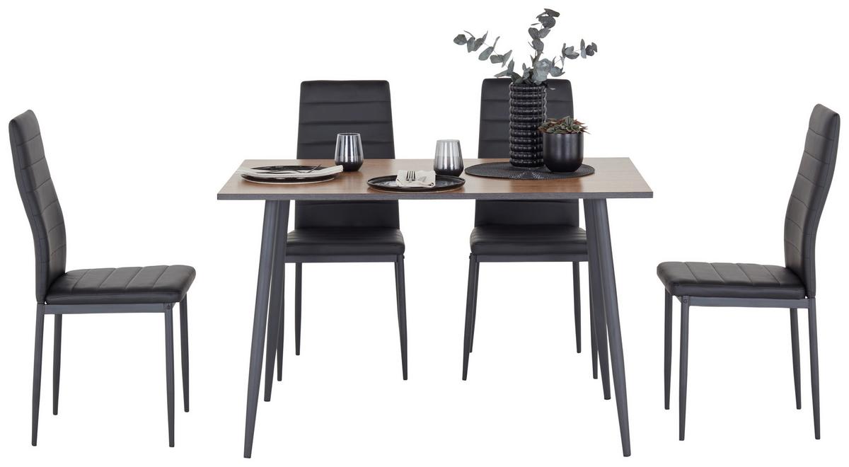 Masa TOM - culoare natur/negru, Konventionell, metal/material pe bază de lemn (120/76/80cm) - Based