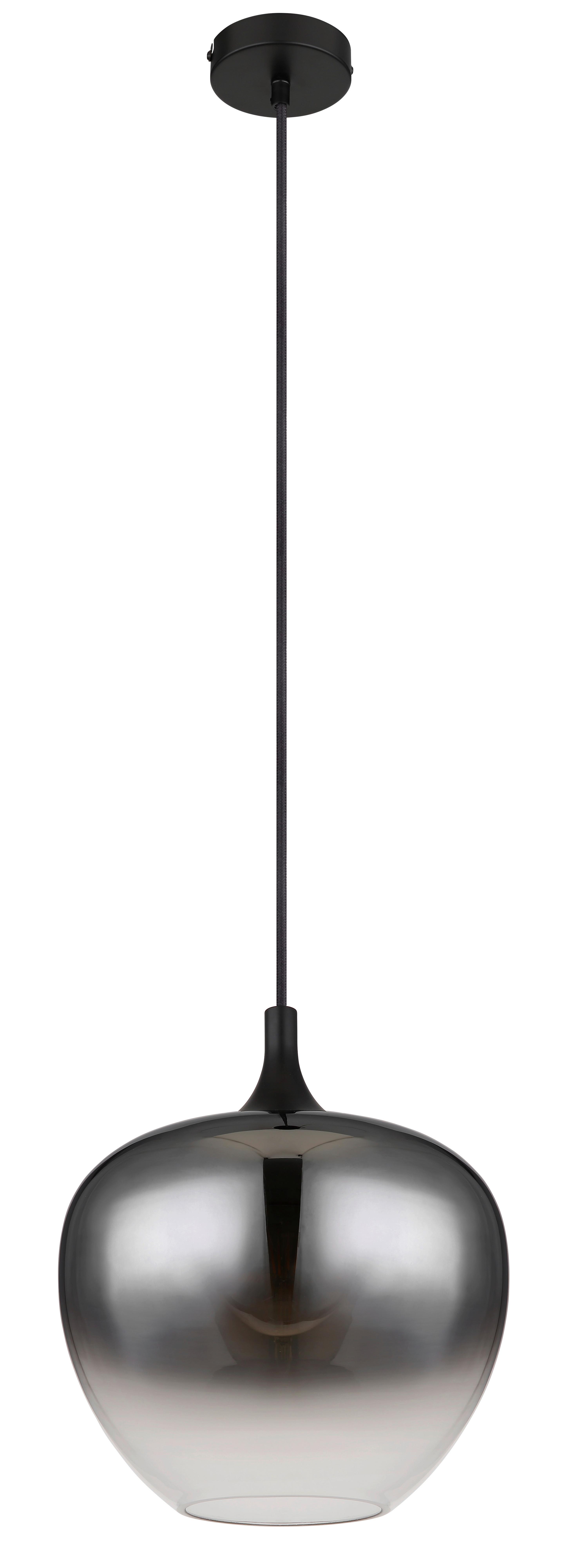 HÄNGELEUCHTE 15548H1 - Schwarz, Design, Glas/Metall (29/120cm) - Globo