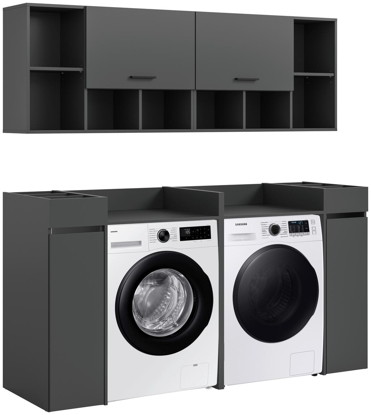 Omara Za Pralni In Sušilni Stroj Free, Antracit - antracit, Basics, leseni material (190/195/60cm) - MID.YOU