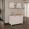 Miniküche Bundle 1 o. Geräte B: ca. 130cm Kaschmir - Kaschmir/Silberfarben, MODERN, Glas/Holzwerkstoff (130cm) - home24