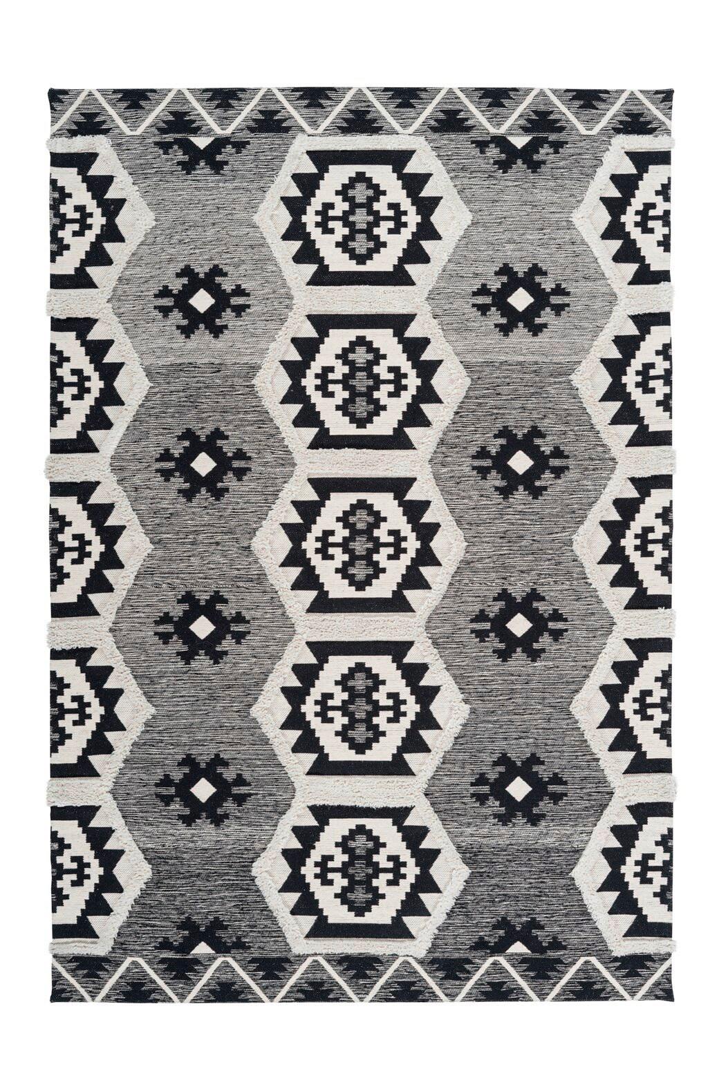 FLACHWEBETEPPICH ETHNIE 300 GRAU 160CM X 230CM - Grau, Design, Textil (160/230cm) - Kayoom