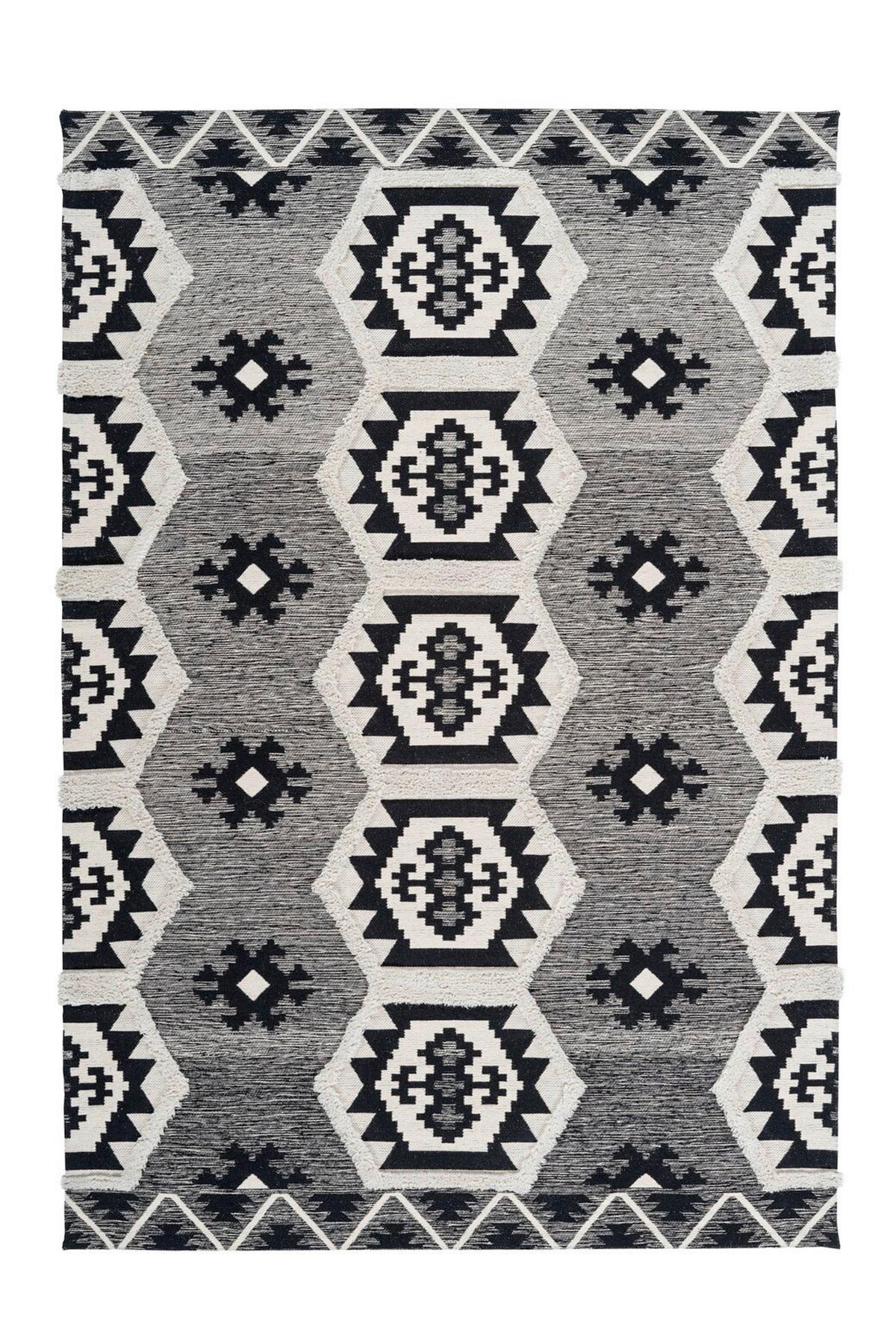 FLACHWEBETEPPICH ETHNIE 300 GRAU 160CM X 230CM - Grau, Design, Textil (160/230cm) - Kayoom