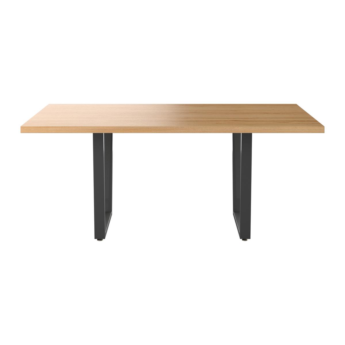 Raztegljiva Jedilna Miza Rudi, Barva Hrasta, 180-220x90 - črna/naravne barve, Moderno, kovina/leseni material (180 - 220/75/90cm)