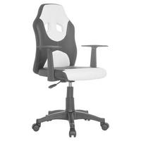 Jugenddrehstuhl Kid Racer ca.54x90-100x48cm Weiß,Schwarz - Schwarz/Weiß, Basics, Kunststoff (54/90-100/48cm) - MID.YOU