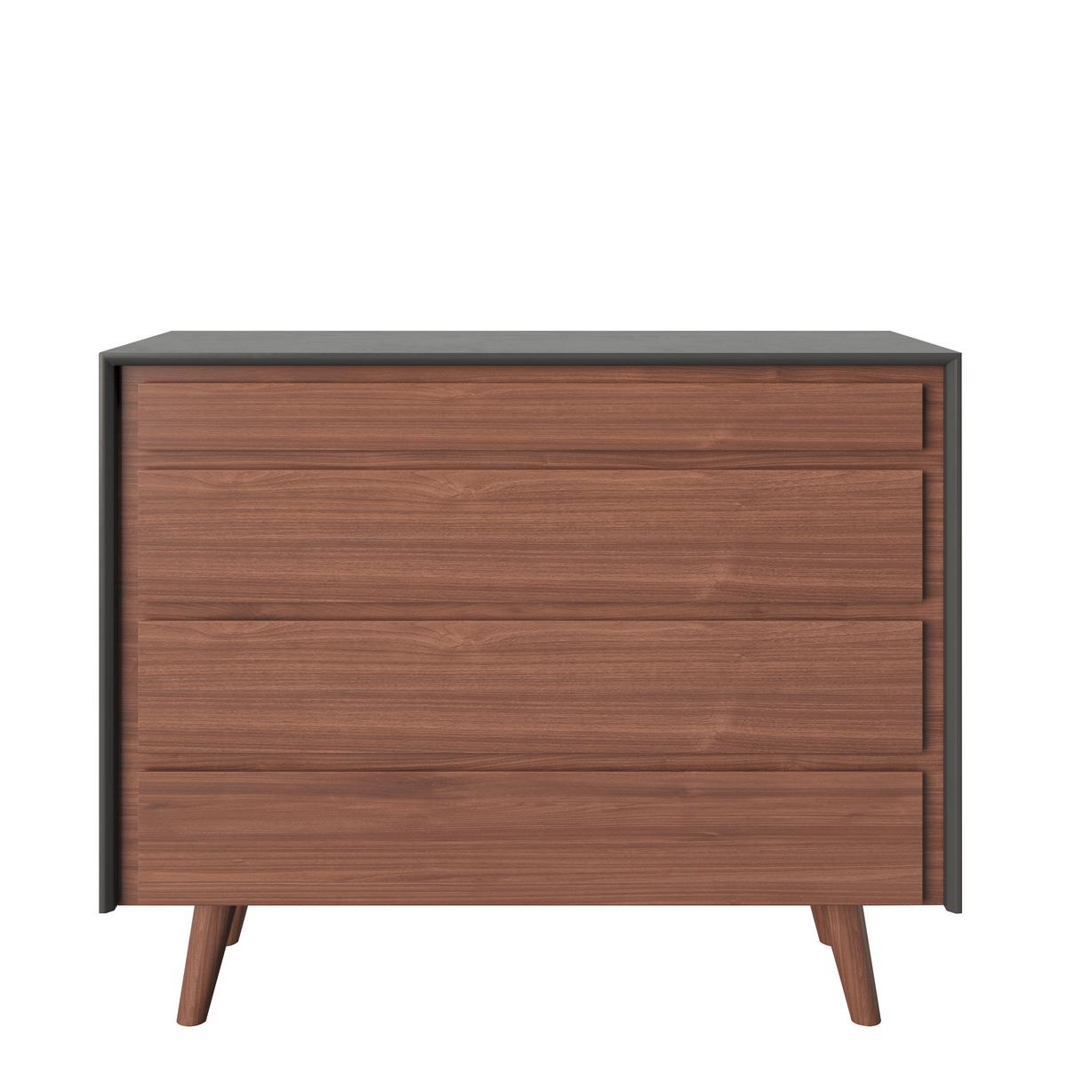 PLAYBOY Kommode Victoria ca. 100x92 cm Walnussf./Grau - Walnussfarben, KONVENTIONELL, Holz/Holzwerkstoff (100/92/42cm) - Playboy