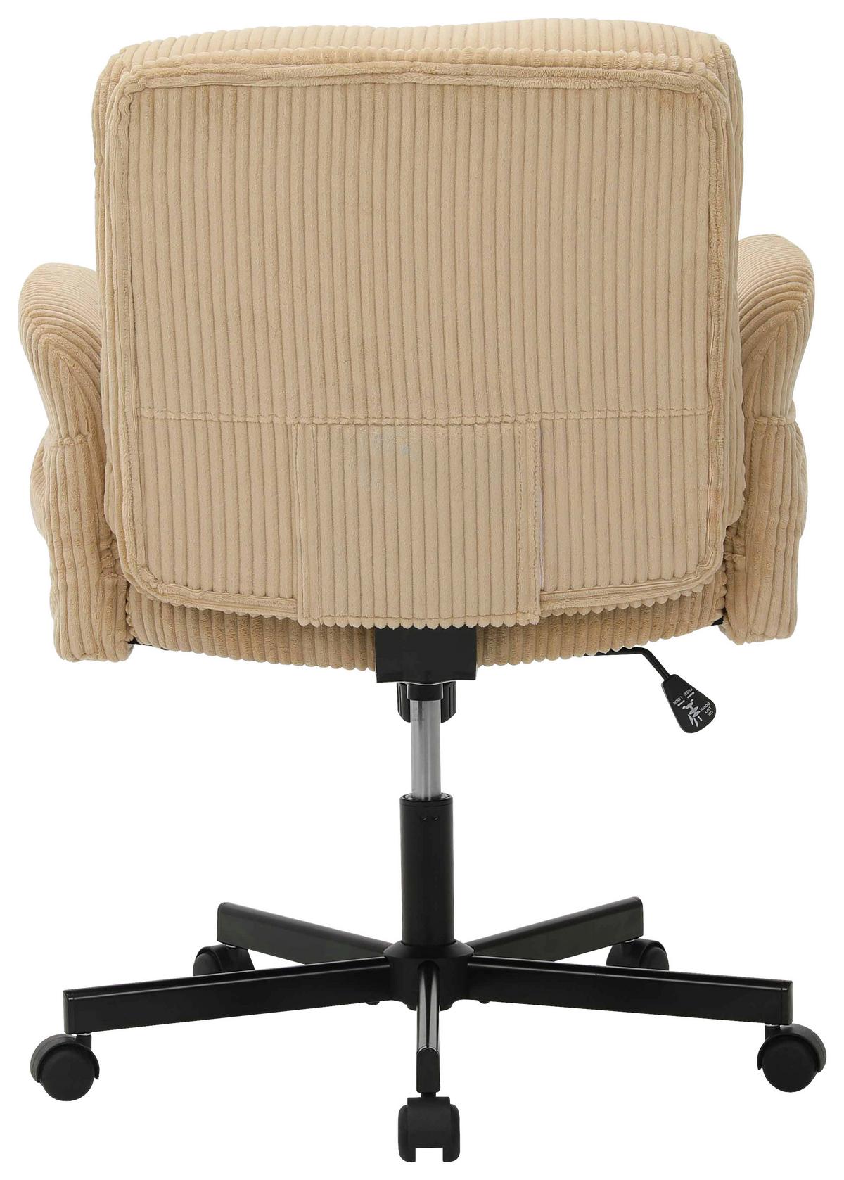 Drehstuhl Leni Beige/Schwarz Cord - Beige/Schwarz, Design, Holz/Kunststoff (72/89/99/67cm) - Mömax