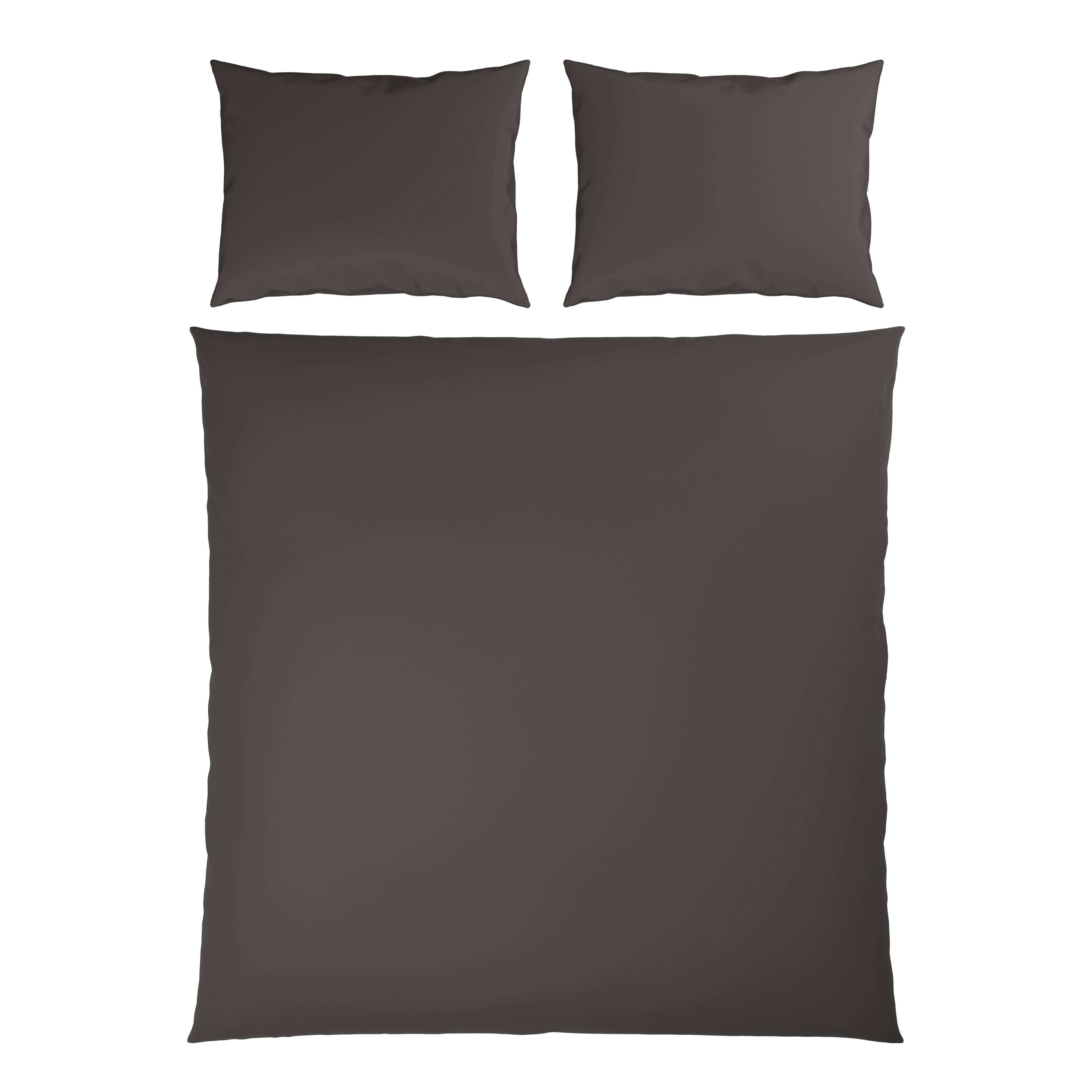 Lenjerie de pat Xenia Uni, 200/220/2x50/70 cm - antracit, Modern, textil (200/220cm) - Premium Living