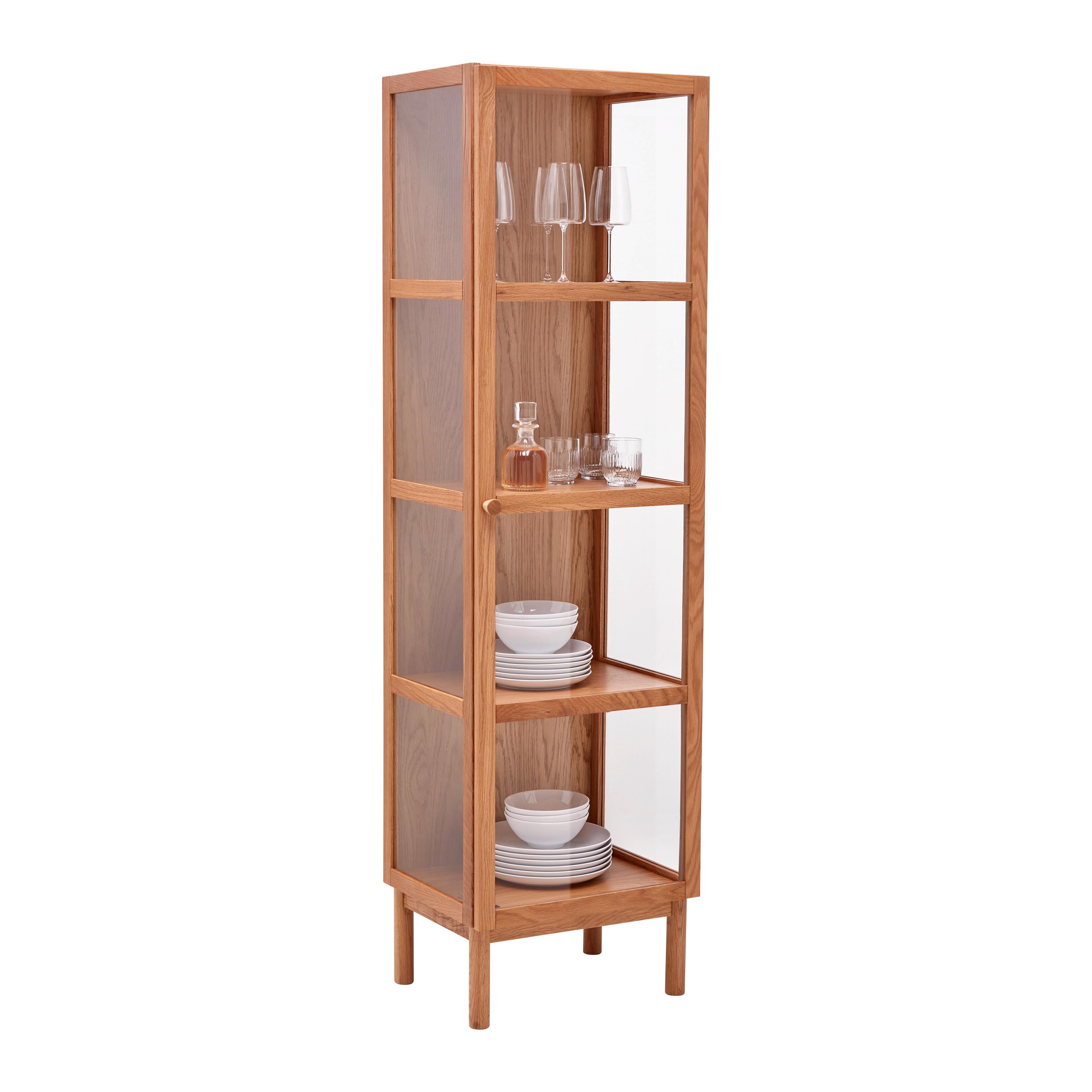 Vitrine Abir Eichefarben - Eichefarben/Naturfarben, MODERN, Karton/Glas (50/180/40cm) - Mömax