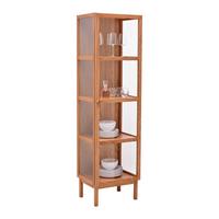 Vitrine Abir Eichefarben - Eichefarben/Naturfarben, Modern, Karton/Glas (50/180/40cm) - Mömax