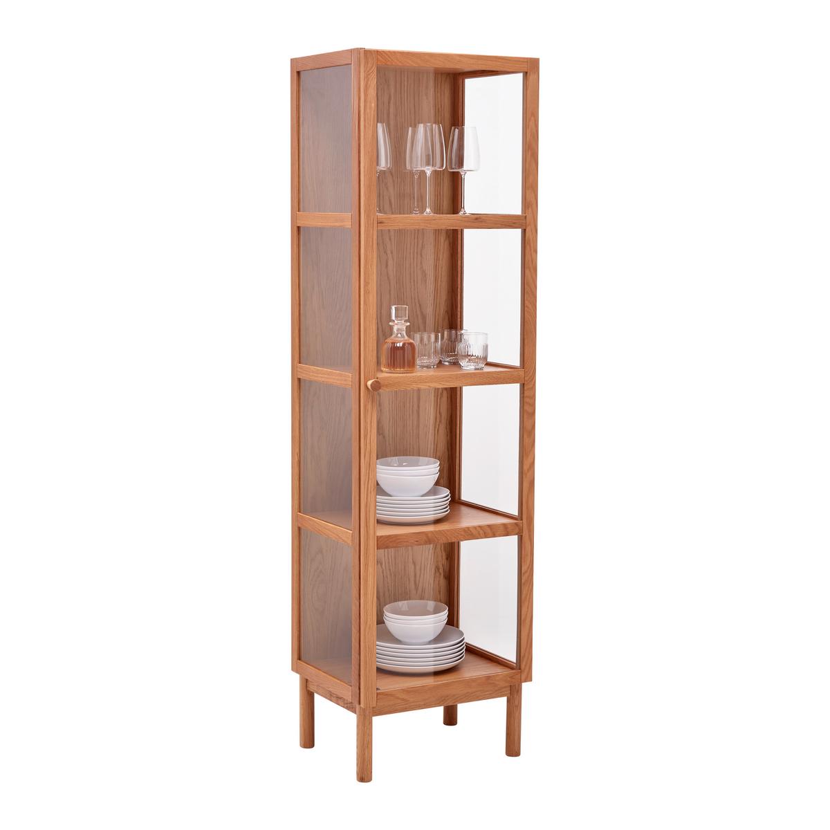 Vitrine Abir Eichefarben - Eichefarben/Naturfarben, MODERN, Karton/Glas (50/180/40cm) - Mömax