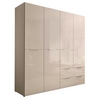 Drehtürenschrank Siena Kaschmirfarben - Kaschmir/Chromfarben, KONVENTIONELL, Glas/Holzwerkstoff (200/212/57cm) - Premium Living
