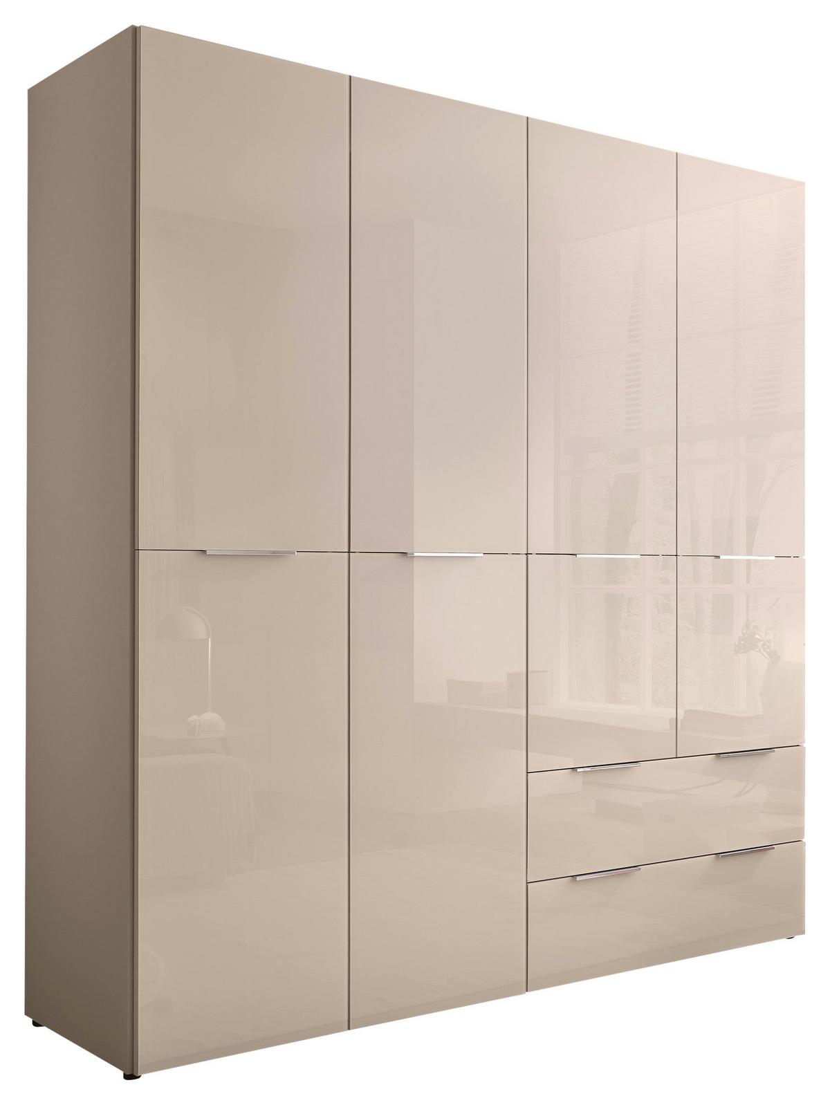 Drehtürenschrank Siena Kaschmirfarben - Kaschmir/Chromfarben, KONVENTIONELL, Glas/Holzwerkstoff (200/212/57cm) - Premium Living