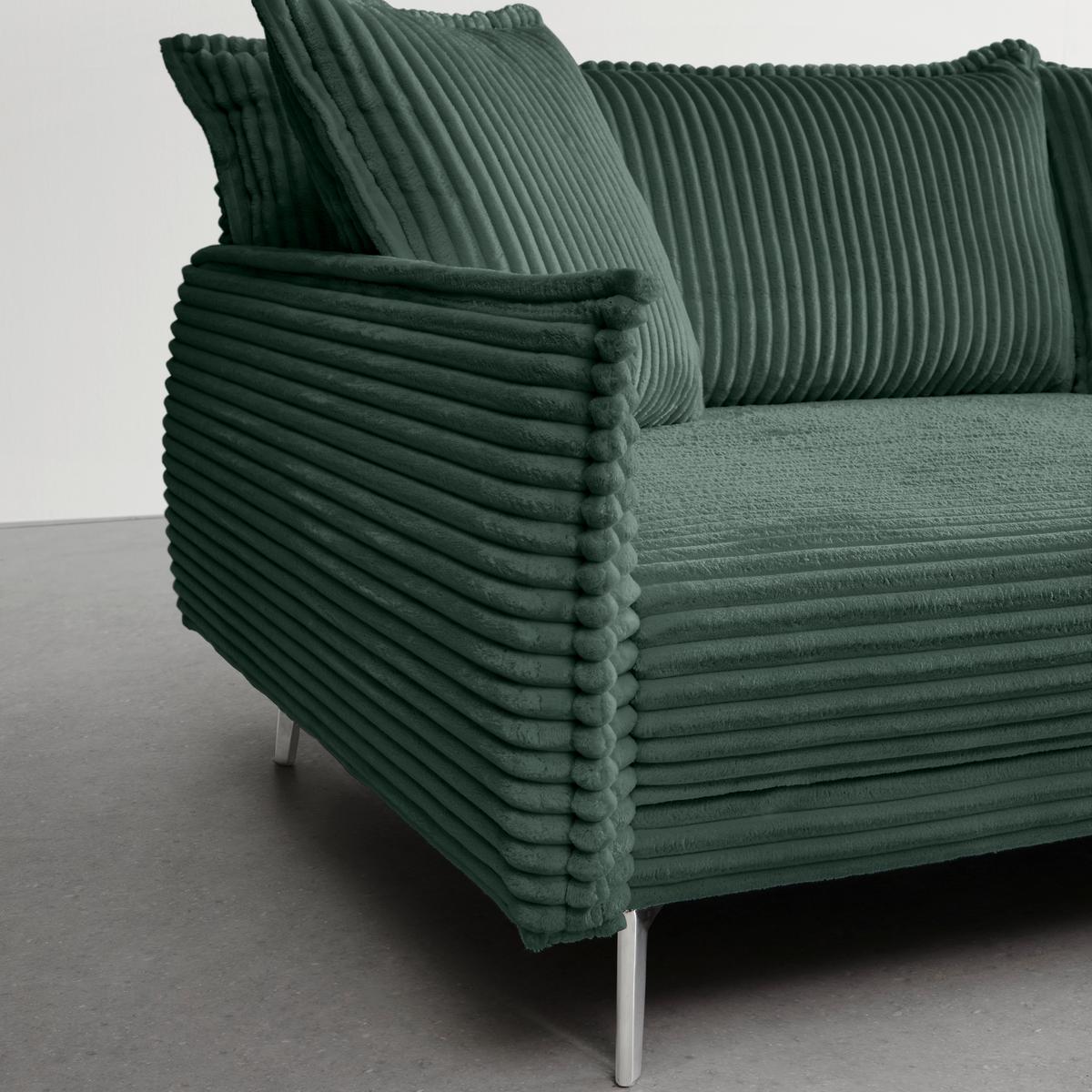 Mega Sofa Kiss - tamno zelena/boje kroma, Moderno, metal (241/90/117cm) - Mömax
