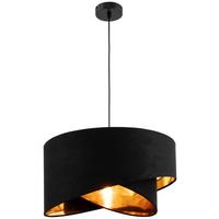 LAMPA WISZĄCA PAULA - czarny/kolor złoty, Trend, metal/tkanina (45/130cm) - Novel