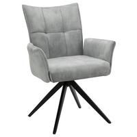 KRZESŁO Z PODŁOKIETNIKAMI EDUARDO    -HOM IN- - jasnoszary/czarny, Design, metal/tkanina (62/92/66cm) - Hom`in