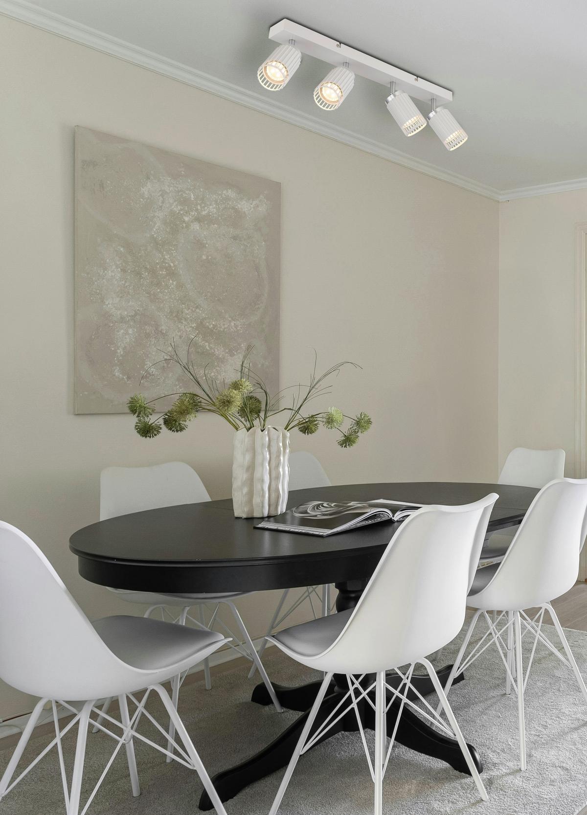 STRAHLER 57906-4W KORBEN - Chromfarben/Weiss, Design, Metall (53/12,5/15,5cm) - Globo