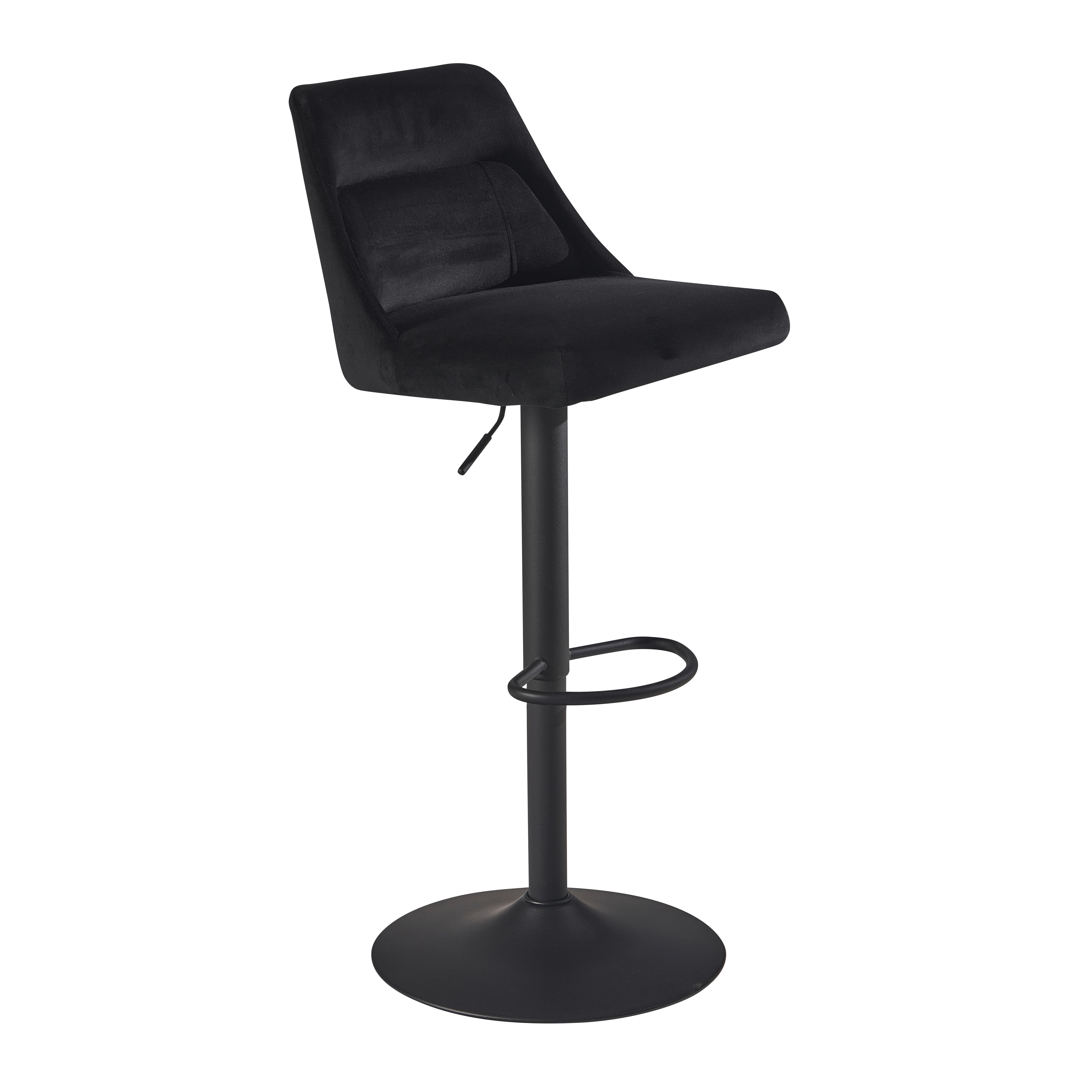 Barski Stol Wl7.000 - črna, Design, kovina/tekstil (45/106/51cm) - MID.YOU