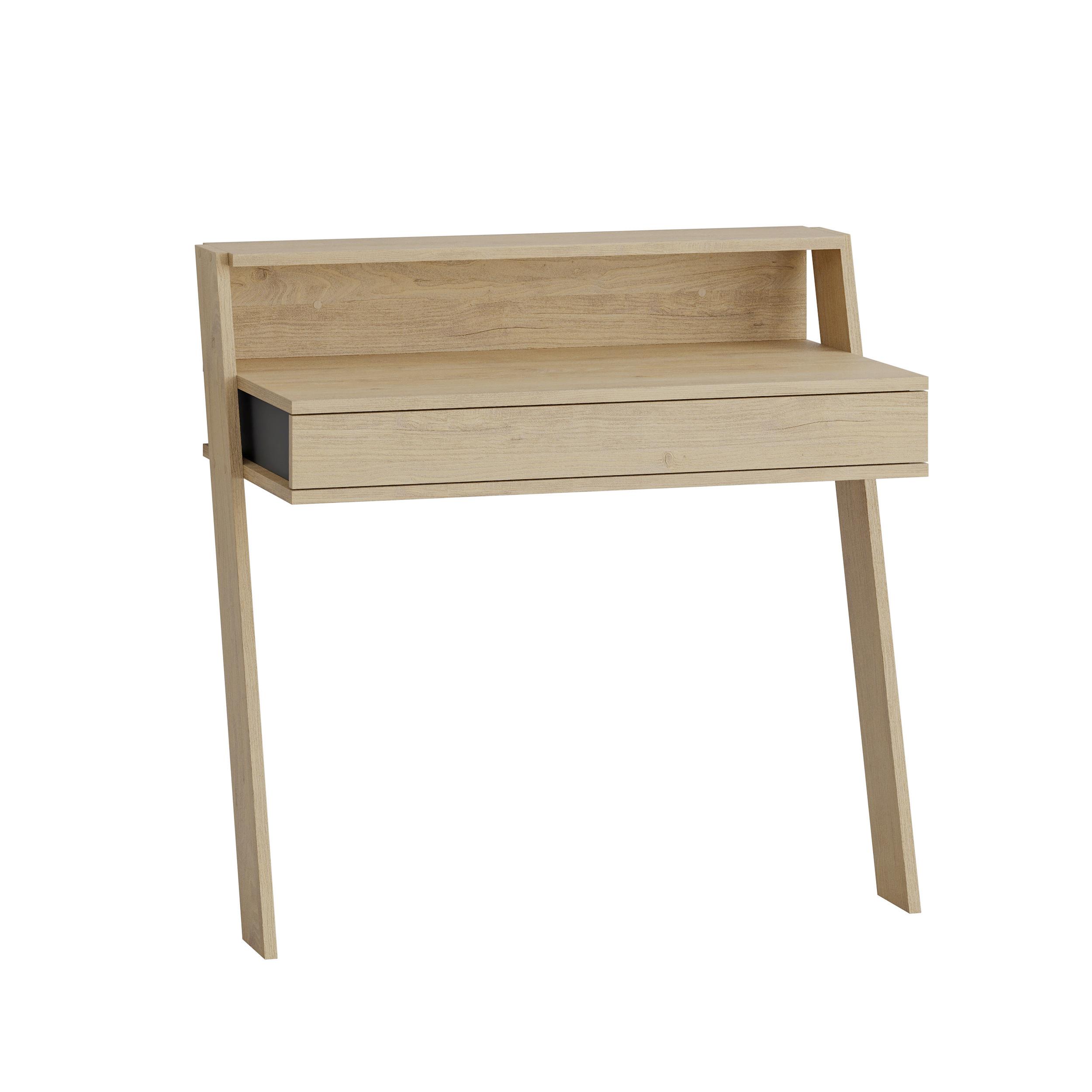 SCHREIBTISCH COWORK WORKING TABLE - Eichefarben/Anthrazit, Design, Holzwerkstoff (94/50/91cm) - Livetastic