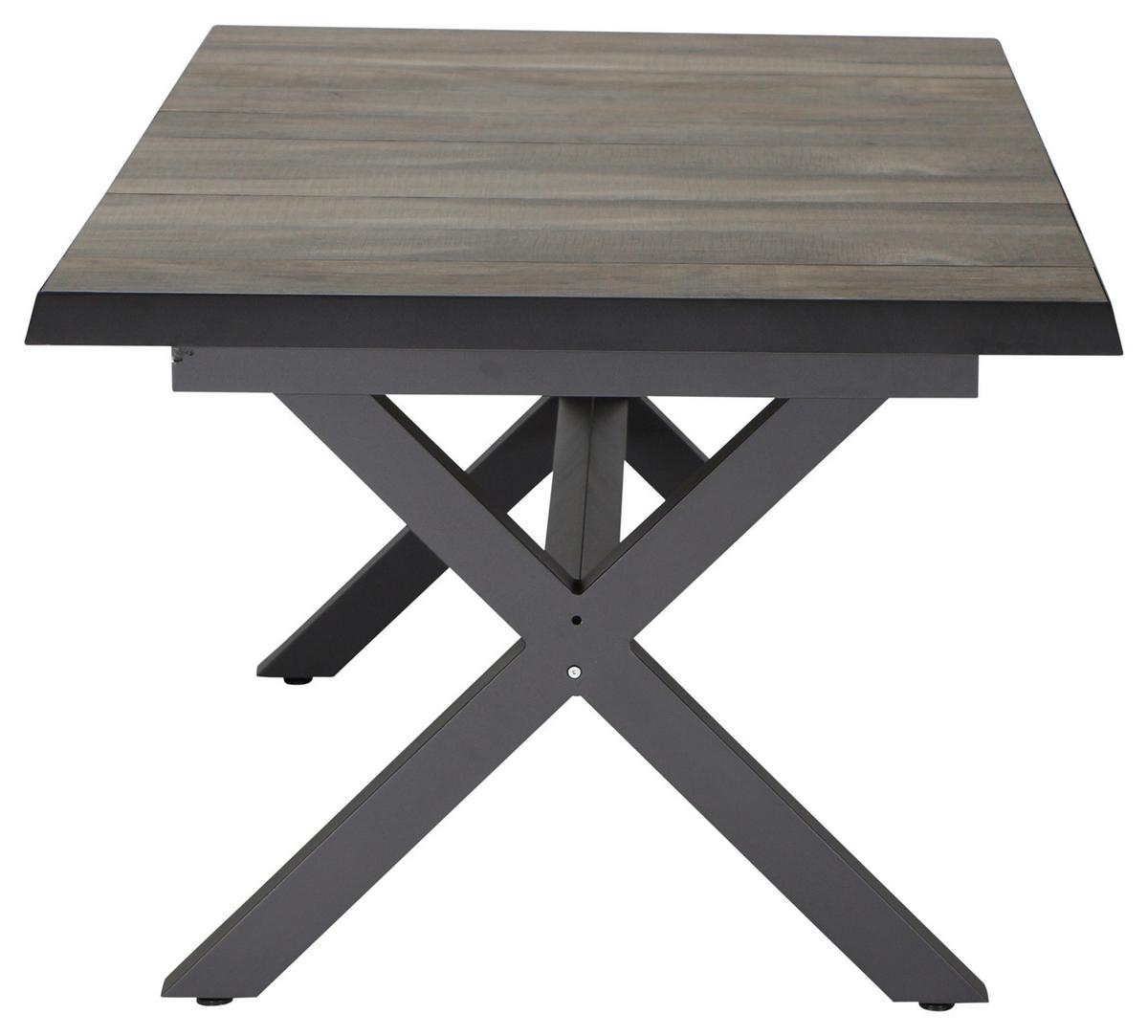 Gartengarnitur Corido 5-tlg. Grau - Anthrazit/Grau, Basics, Keramik/Kunststoff (100/109/200cm) - Siena Garden