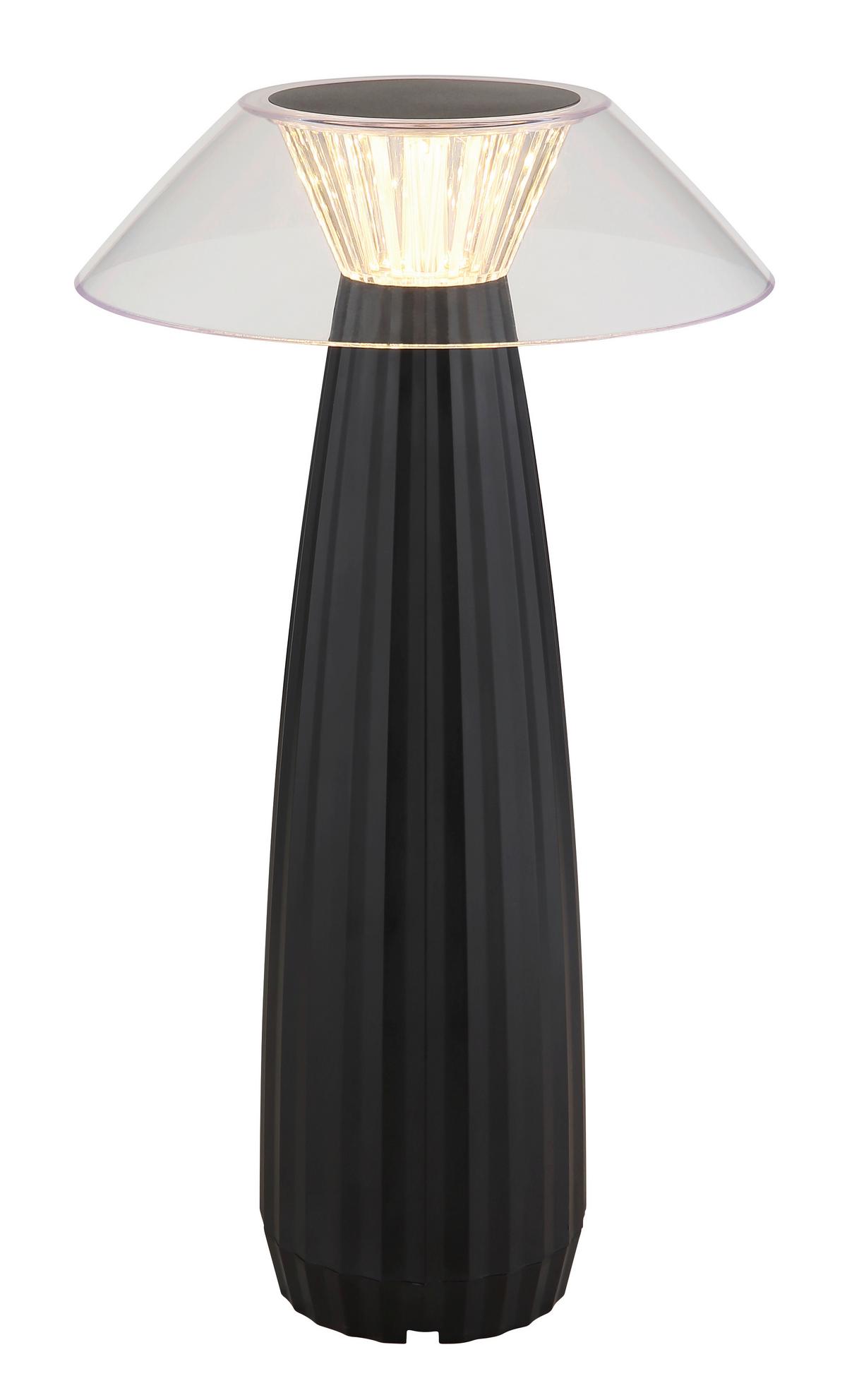 LED-TISCHLEUCHTE 21021B - Transparent/Schwarz, Design, Kunststoff (15,4/28cm) - Globo