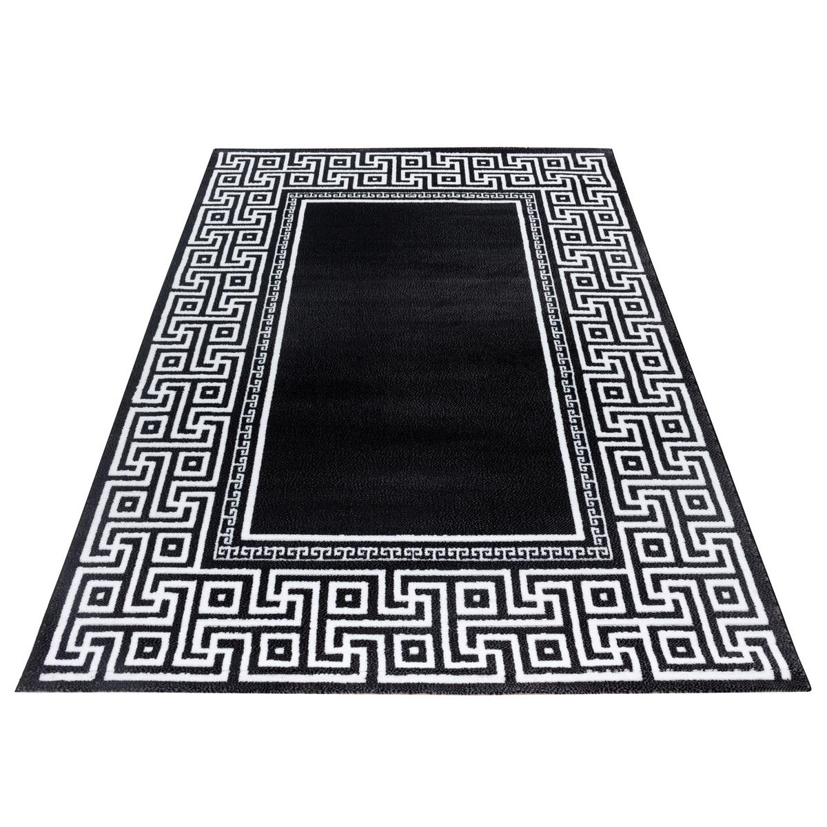 Webteppich Parma Schwarz/Weiß ca. 80x300cm - Schwarz/Weiß, KONVENTIONELL, Textil (80/300cm) - Novel