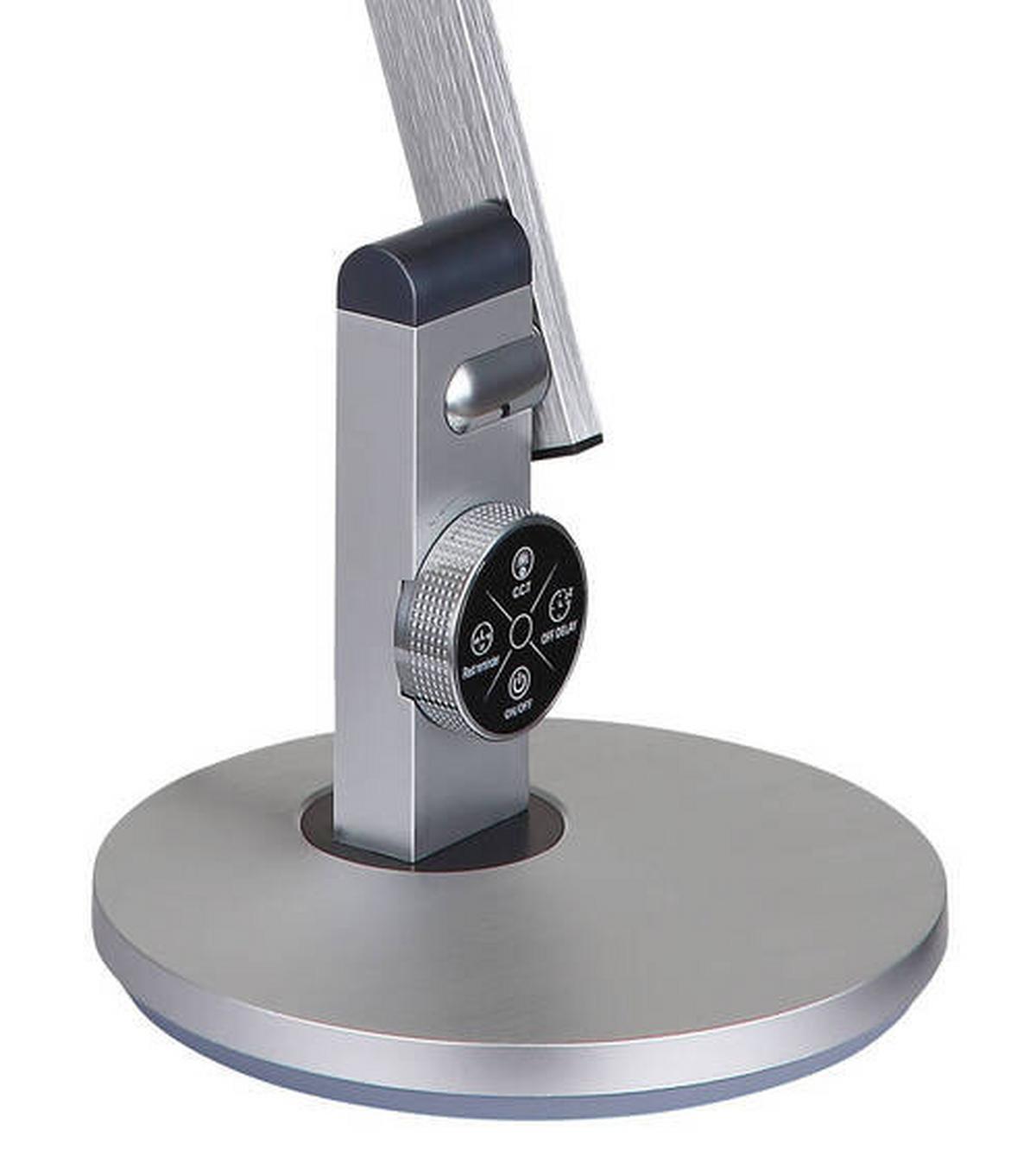 LED-Schreibtischleuchte Solana Opal/Silberfarben max. 12 Watt - Silberfarben/Opal, Design, Kunststoff/Metall (63,5/19/49,9cm) - Globo