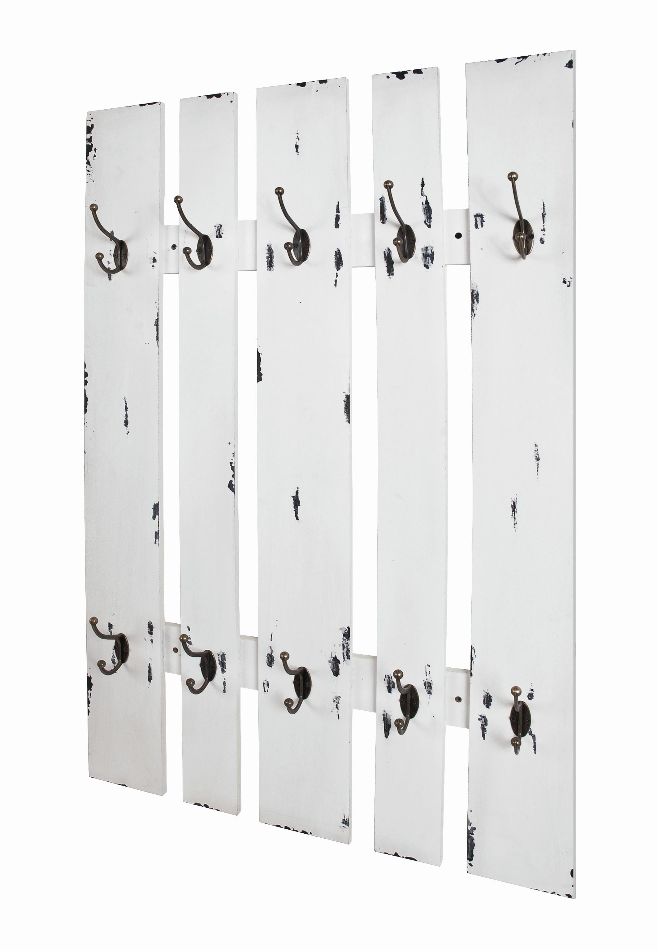 WIESZAK ŚCIENNY MARTA - biały, Basics, materiał drewnopochodny/metal (65/100/9cm)