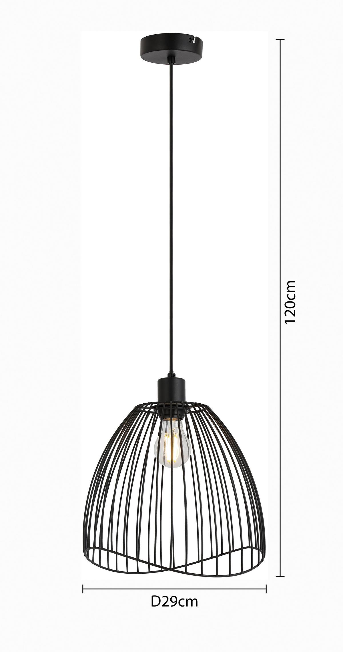 Lampă suspendată ELIOT - negru, Modern, plastic/metal (29/120cm) - Mömax