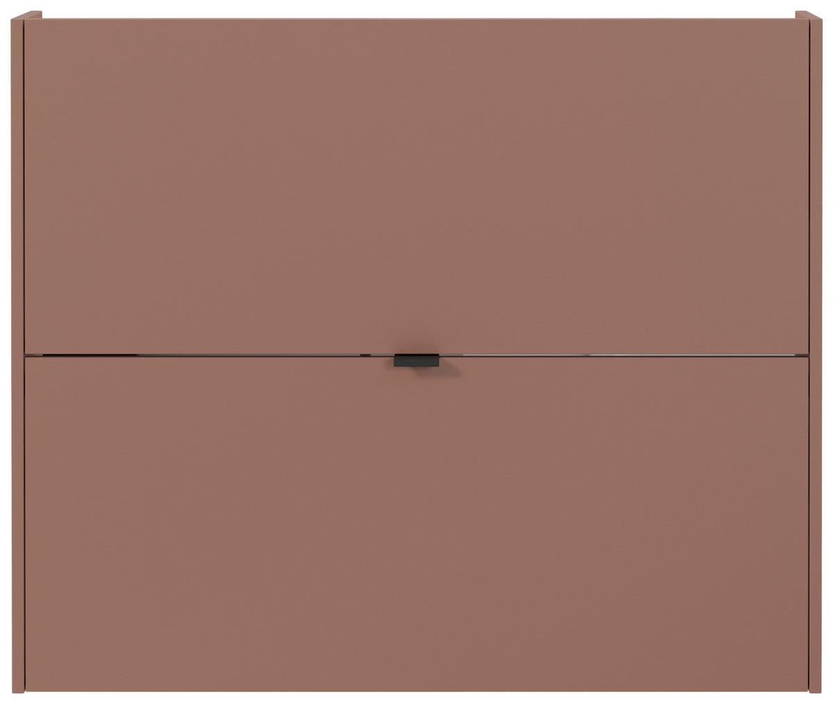 Hängeschuhschrank Ameca Braun/Eichefarben - Eichefarben/Schwarz, MODERN, Holzwerkstoff/Metall (100/83/18cm) - Premium Living