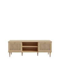 Comodă TV CALASETTA - culoare lemn stejar, Natur, lemn/metal (159,8/57,8/41,4cm) - Premium Living