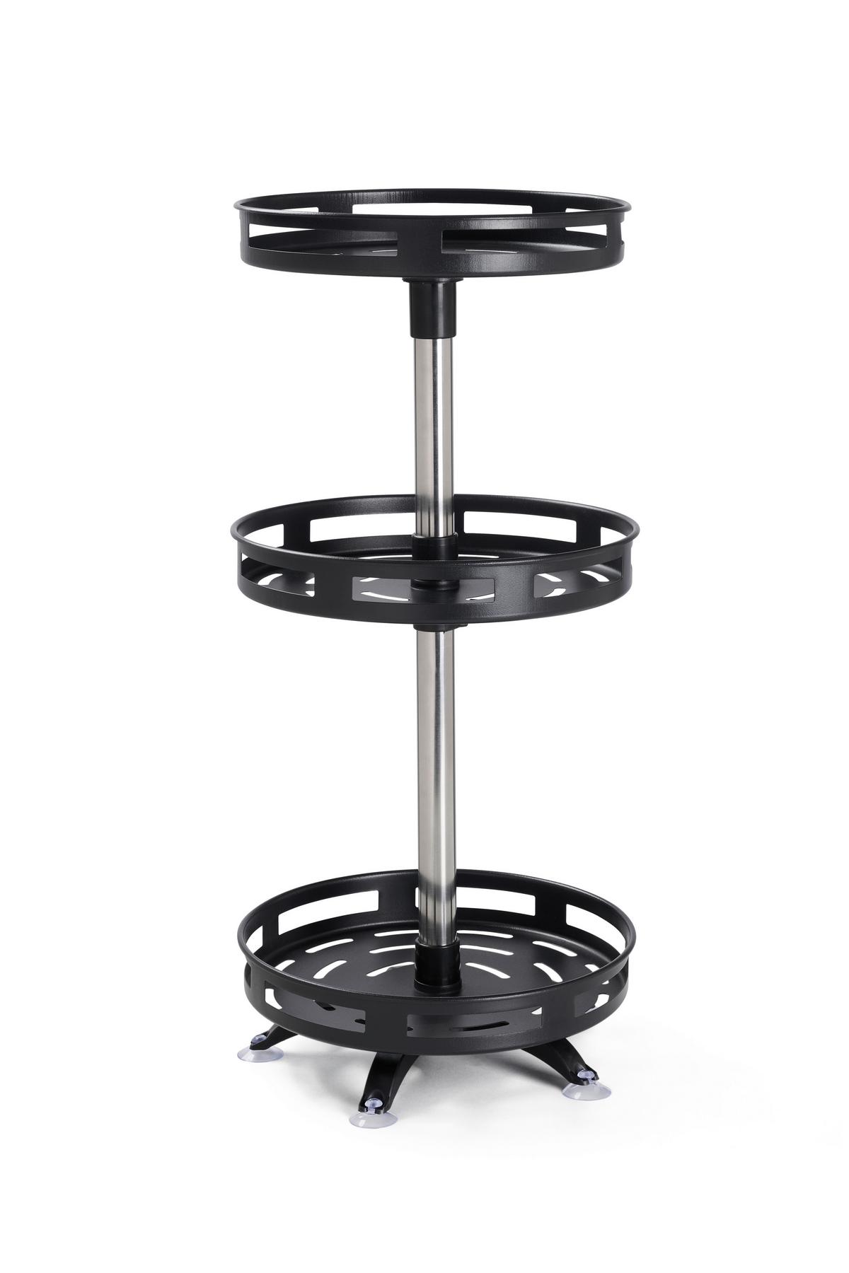 Gewürzregal Spinning Schwarz, 3-stöckig - Schwarz, KONVENTIONELL, Kunststoff/Metall (25,5/55,5cm) - Mömax