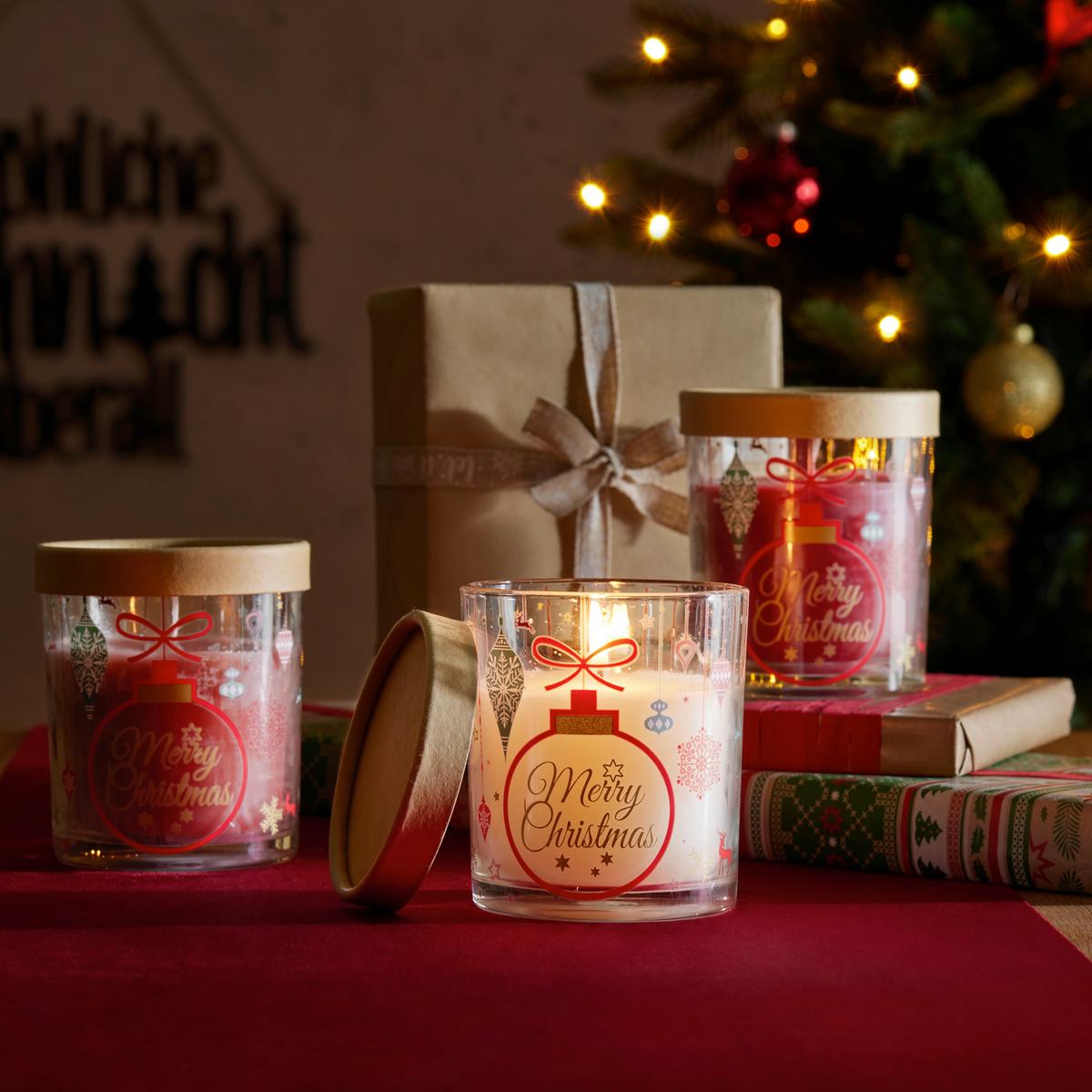 Svijeća Mirisna Christmas - bijela/ružičasta, Konvencionalno, staklo (9,5/11cm) - Modern Living