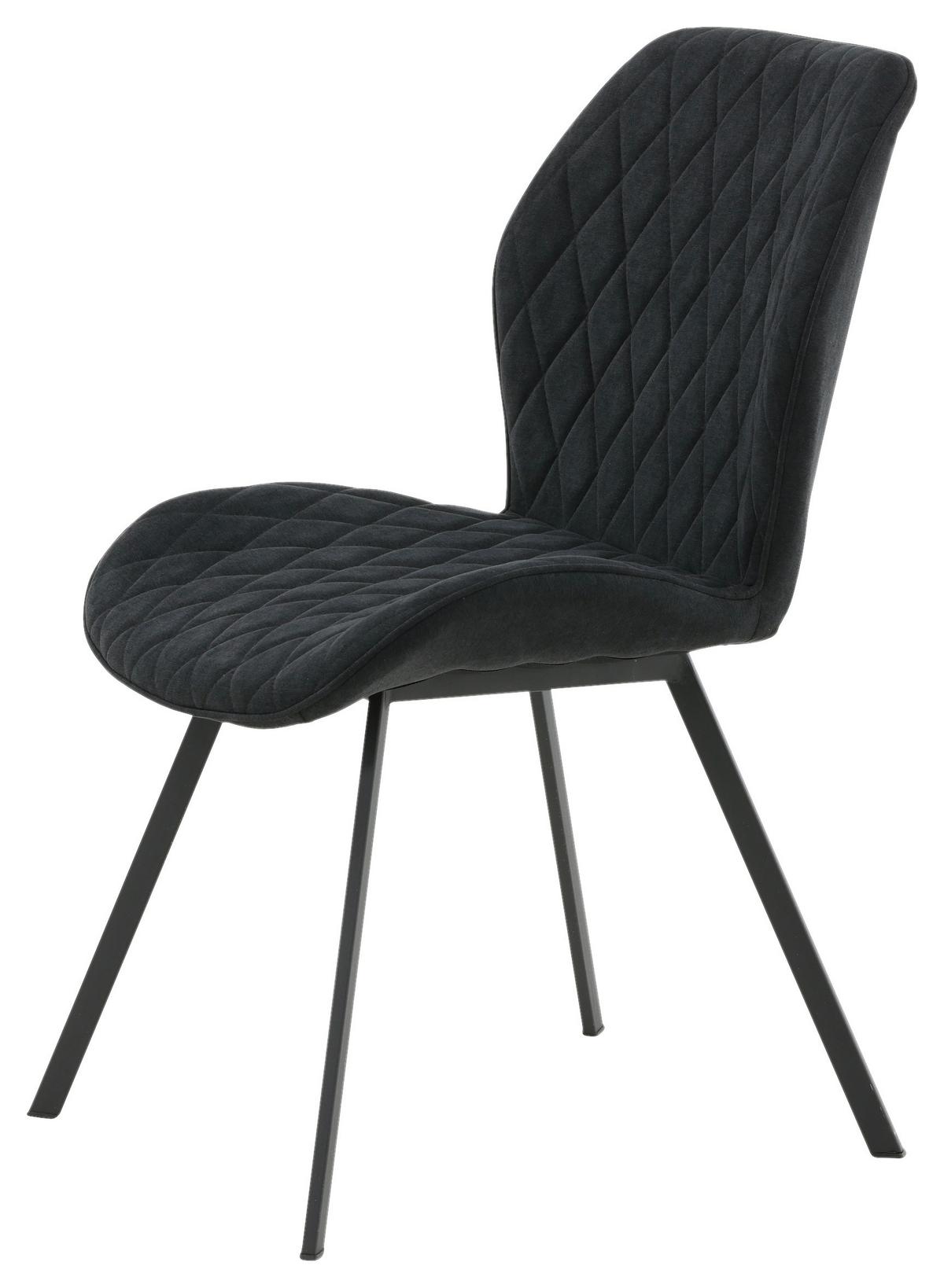 STUHL-SET GEMMA - Schwarz, Design, Textil/Metall (50/90/63cm) - Livetastic