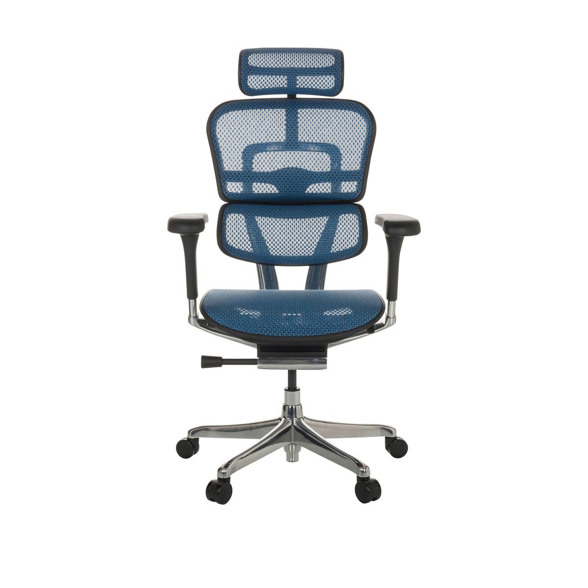 Pisarniški Stol Ergohuman I, Modra - modra/srebrne barve, Basics, kovina/umetna masa (69/119-144/65cm) - MID.YOU