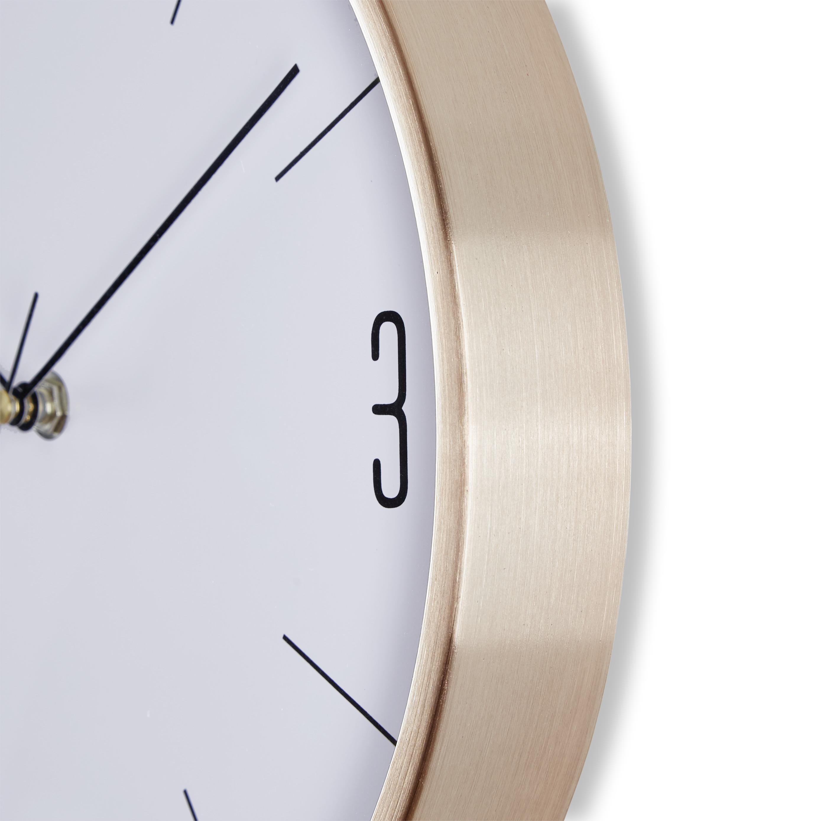 Wanduhr Jesper, ca. 30x4cm - Kupferfarben, Modern, Glas/Metall (30,5/30,5/4cm) - Modern Living