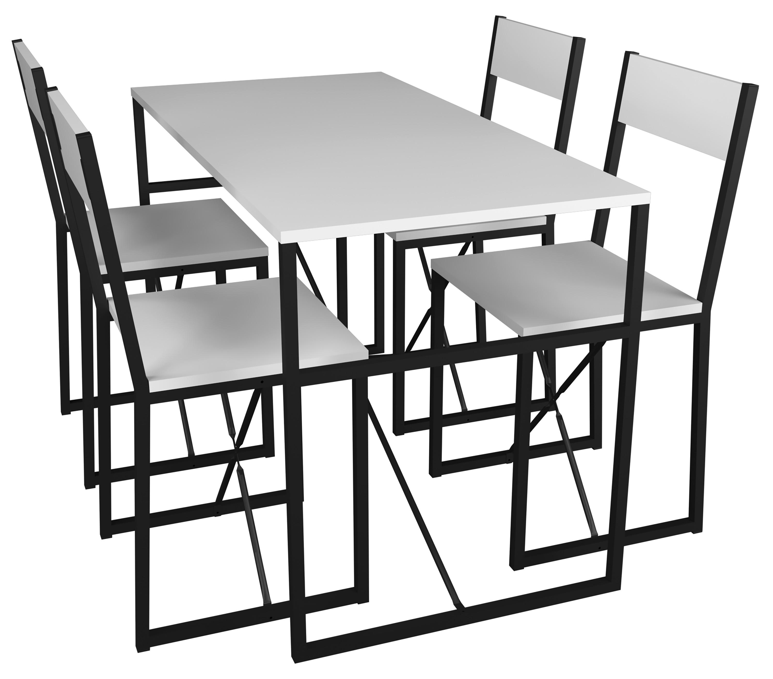 ESSTISCH INSASI L - Weiss/Schwarz, Design, Holzwerkstoff/Metall (120/52,7/84,7cm) - MID.YOU