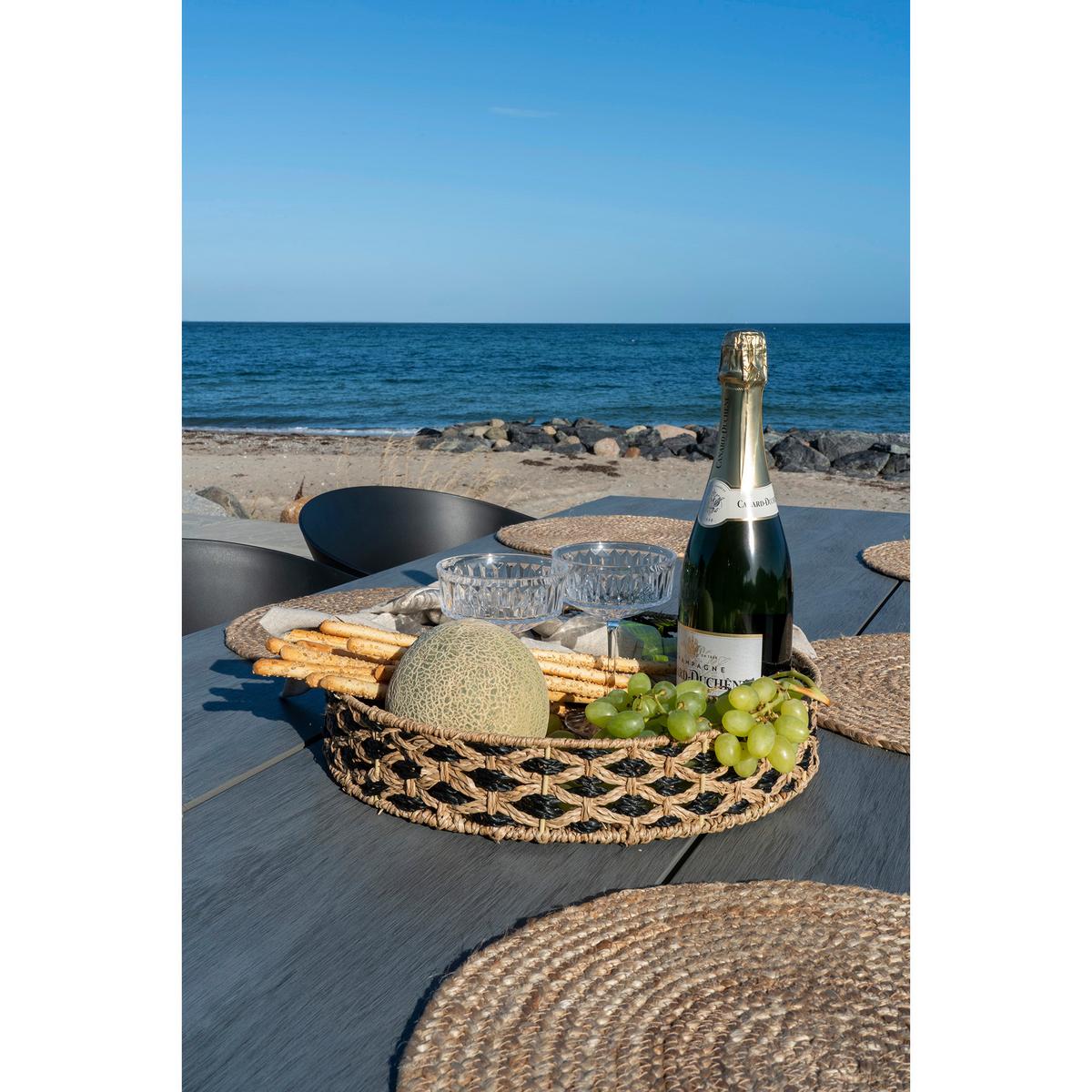 Dekotablett Nerja Tray Naturfarben/Schwarz - Schwarz/Naturfarben, Basics, Naturmaterialien (38/7/38cm)