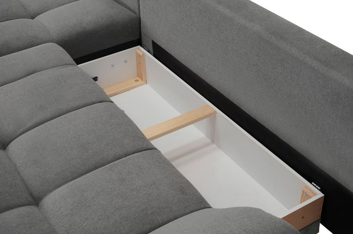 Sarokkanapé Erice - sötétszürke, Design, textil (198/312cm) - Livetastic