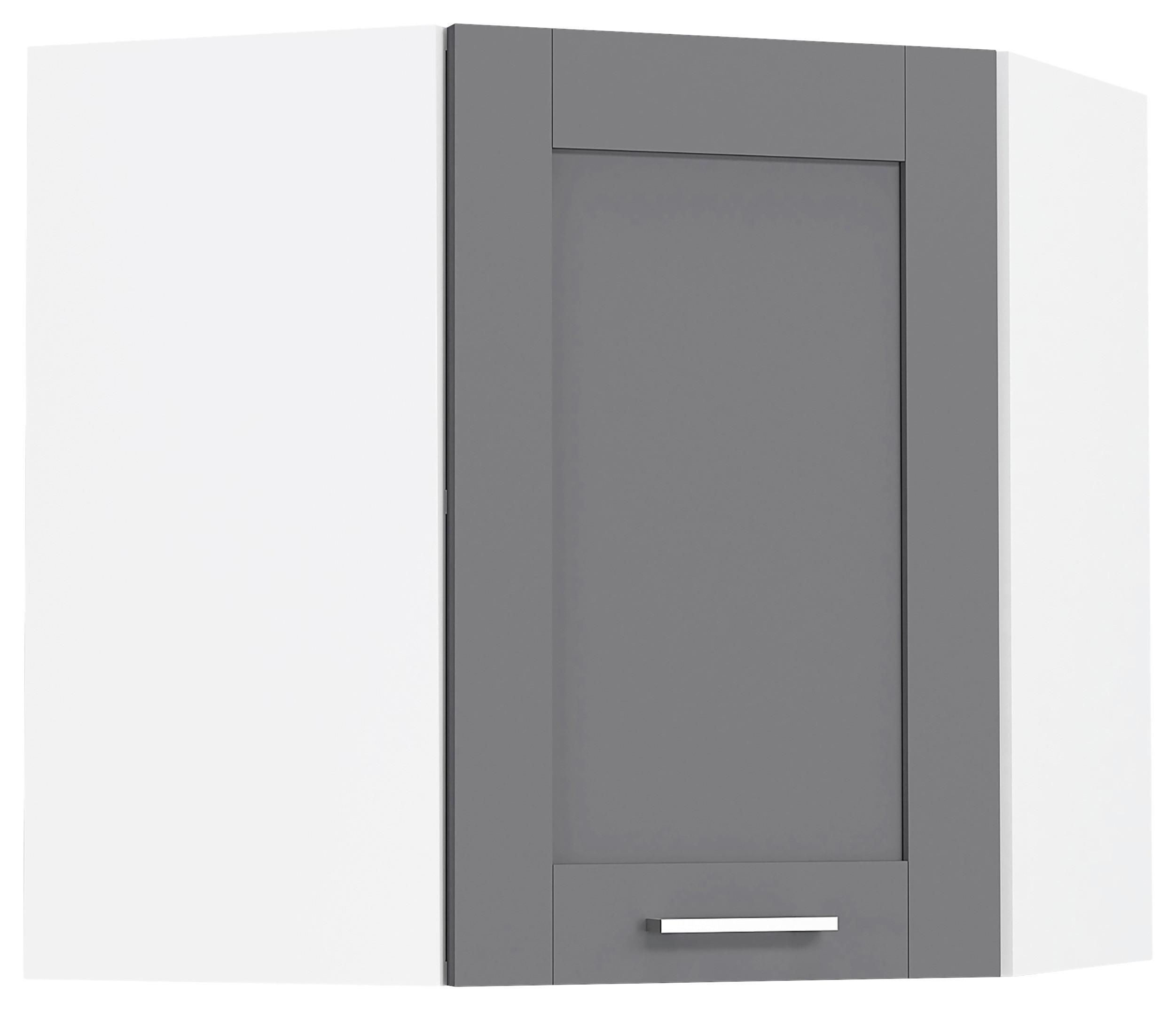 Eckoberschrank Colura - Weiss/Anthrazit, Trend, Holzwerkstoff/Kunststoff (57/60/57cm) - MID.YOU