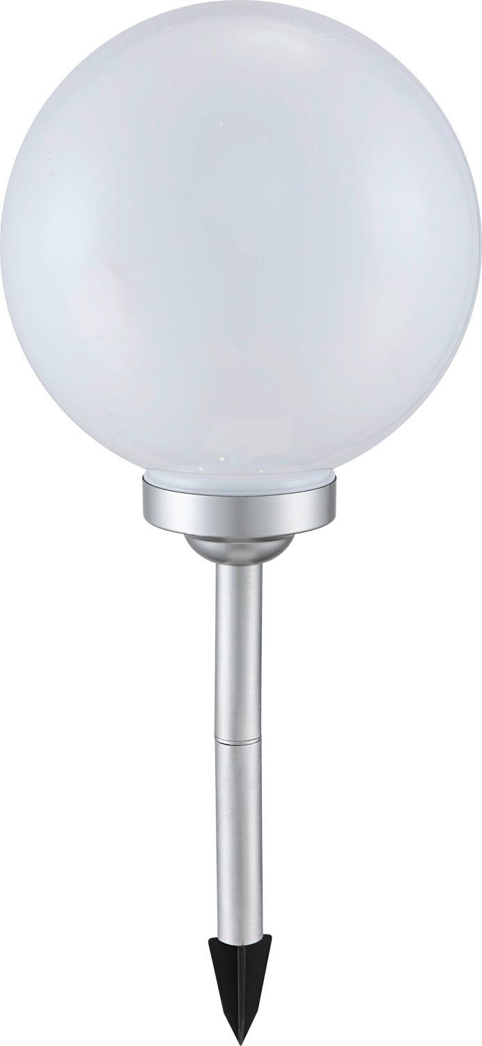 Solarna Svetilka Nimbus, S Sijalko - srebrne barve/bela, Basics, umetna masa (25/68cm) - Globo