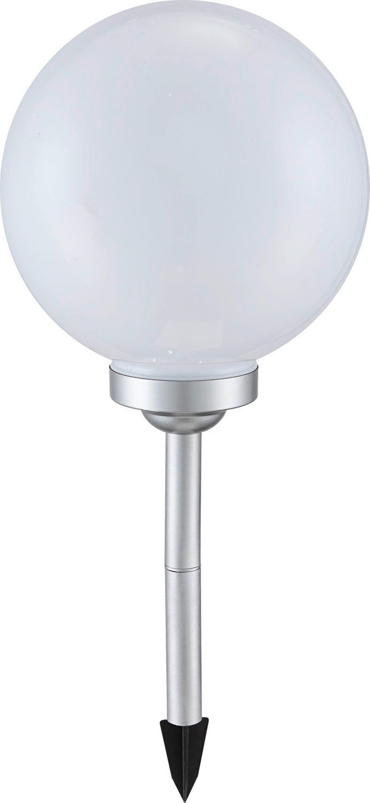 Solarna Svetilka Nimbus, S Sijalko - srebrne barve/bela, Basics, umetna masa (25/68cm) - Globo