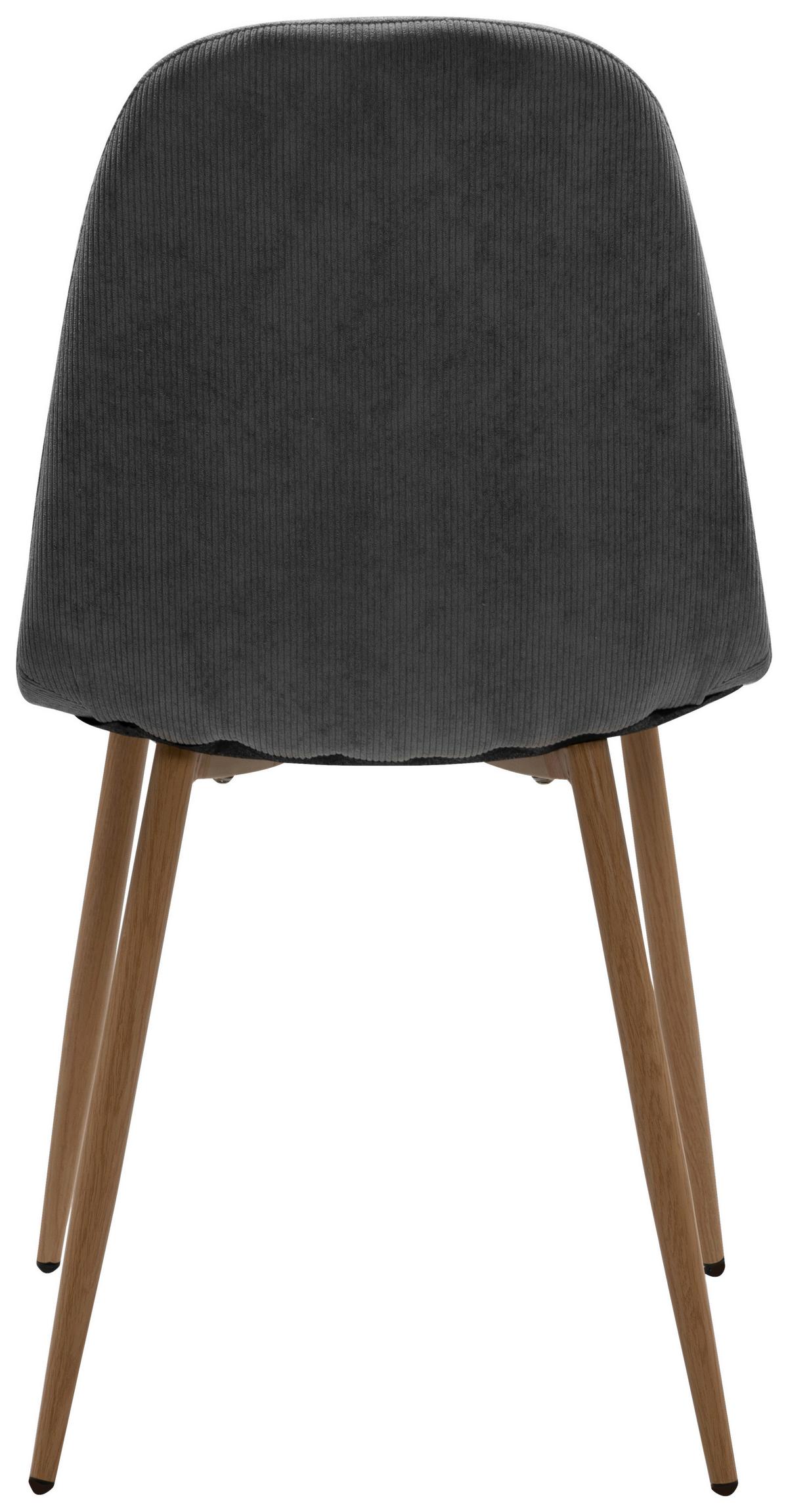 ZESTAW KRZESEŁ ANYA 70A 4 SZTUKI - kolor dębowy/szary, Konventionell, metal/tkanina (43/83/50cm) - MID.YOU