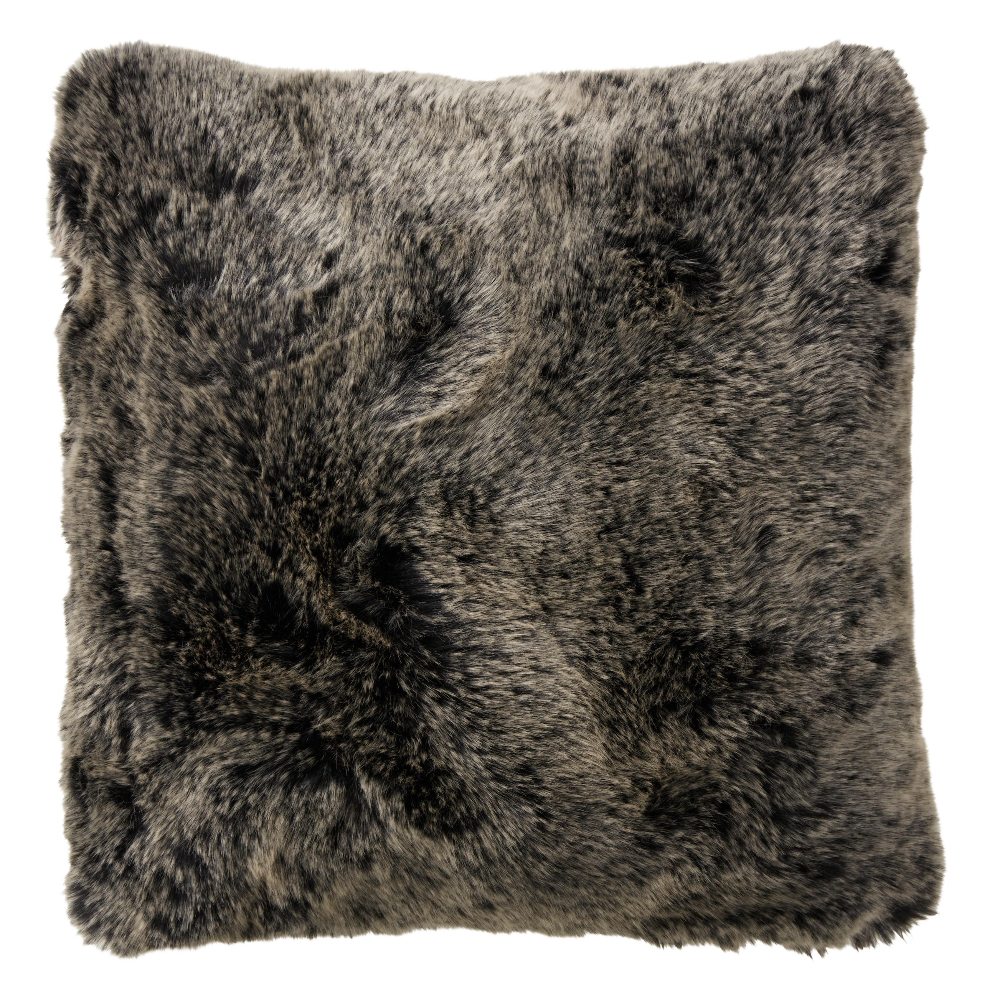Fellkissen Ludo Grau ca. 48x48cm - Grau, ROMANTIK / LANDHAUS, Textil (48/48cm) - Premium Living