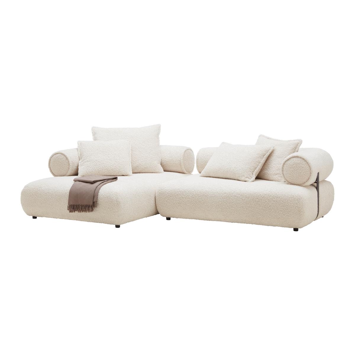 Wohnlandschaft Casimir Creme - Creme/Schwarz, LIFESTYLE, Kunststoff/Textil (180/78/310cm) - Premium Living