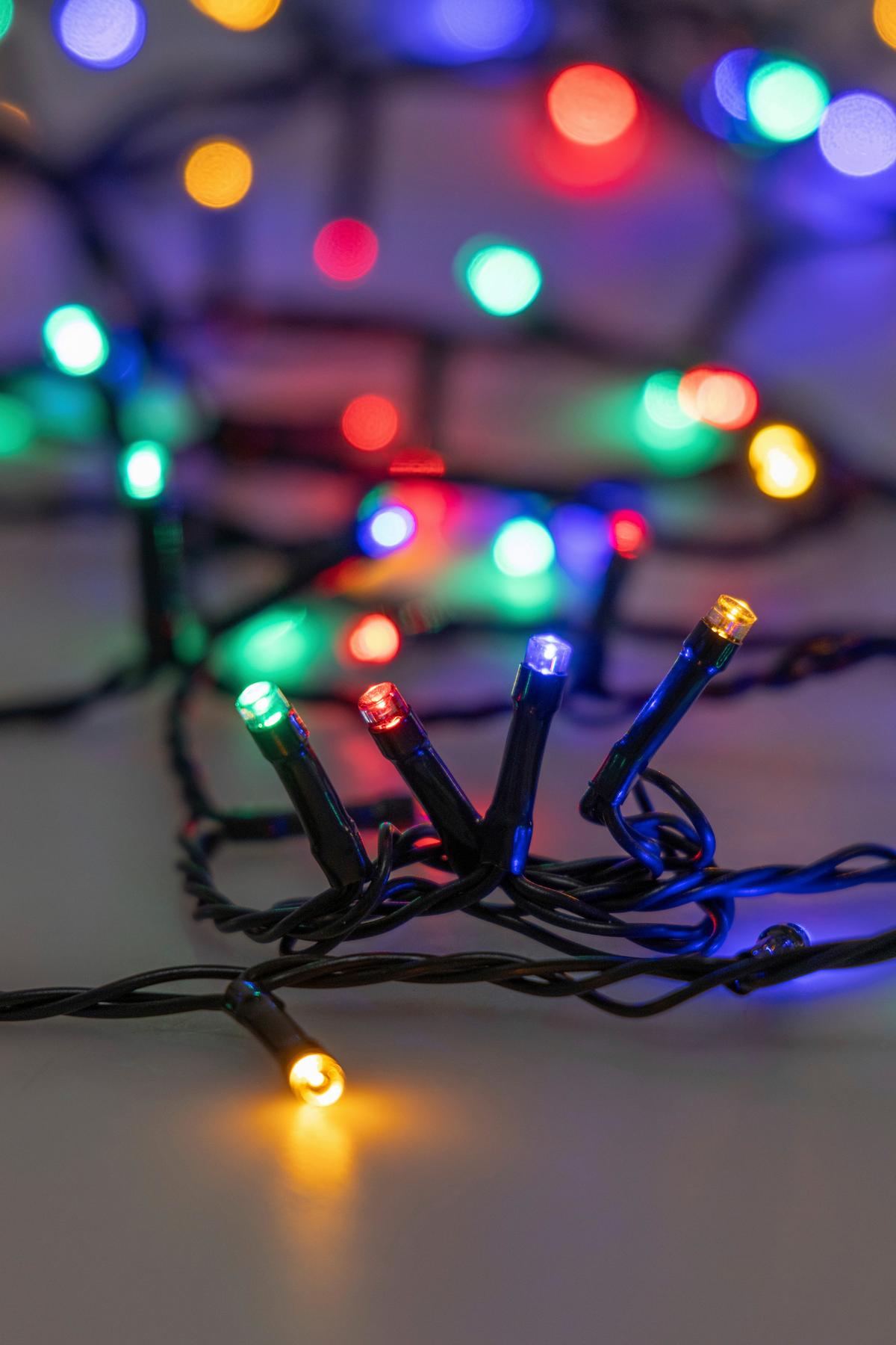 Lichterkette Nip Dunkelgrün max. 4,3 Watt - Dunkelgrün, Romantik / Landhaus, Kunststoff (1195cm) - Modern Living