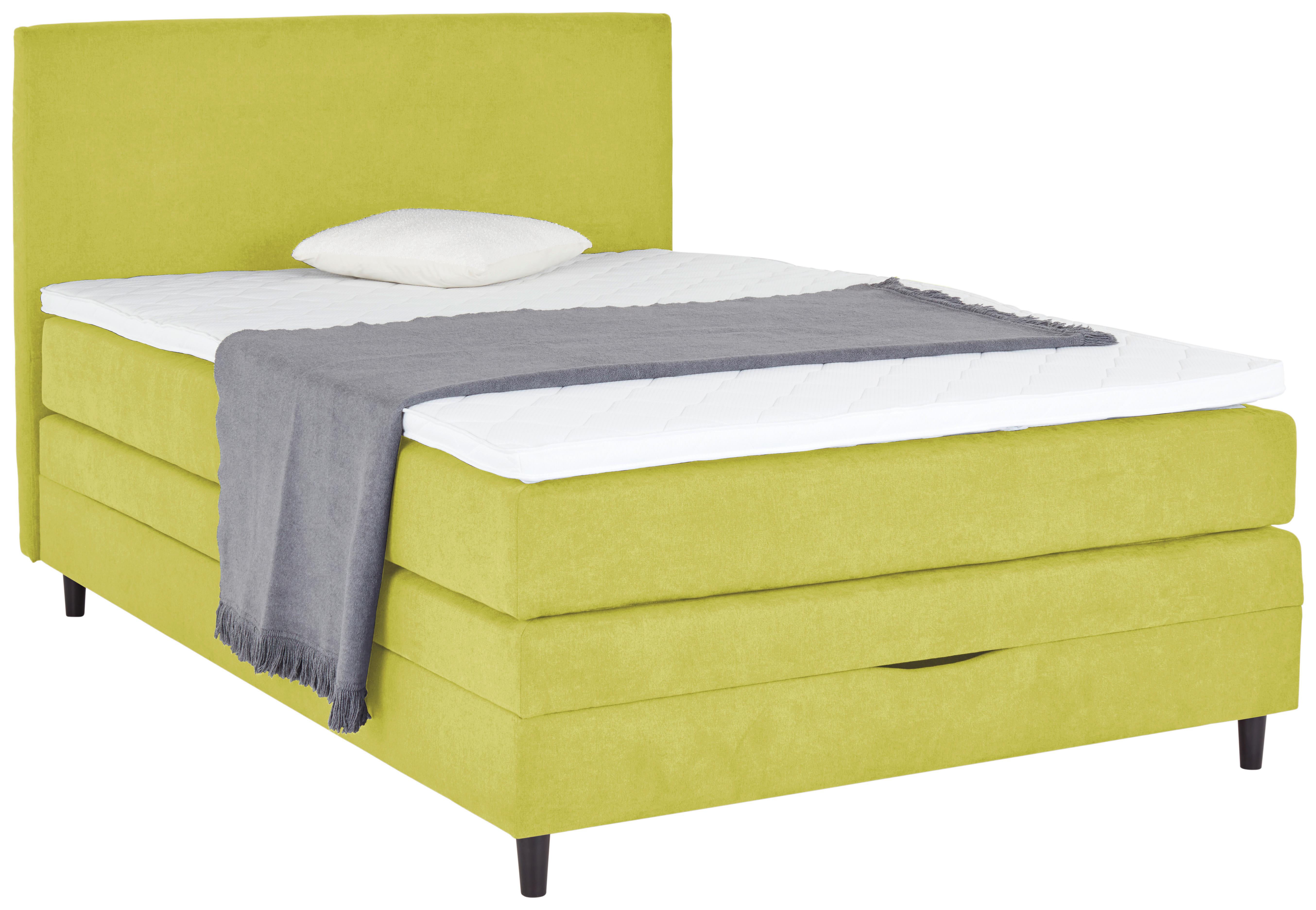 Boxspring Krevet Kleopatra - zelena, Konvencionalno, drvni materijal/tekstil (140/200cm) - Modern Living