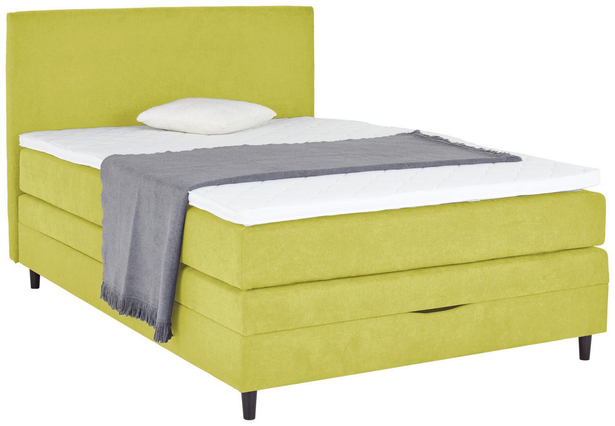 Boxspring Krevet Kleopatra - zelena, Konvencionalno, drvni materijal/tekstil (140/200cm) - Modern Living