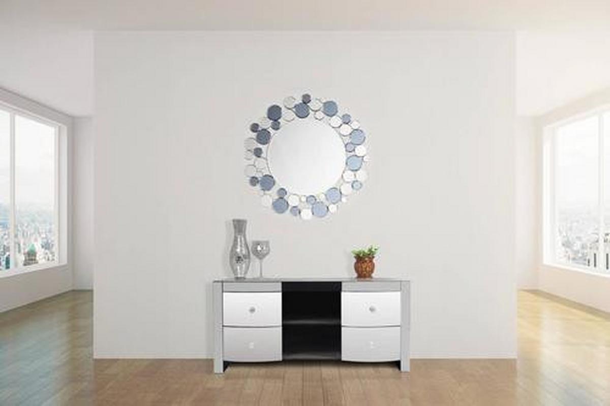 WANDSPIEGEL ZAMHY-GRY - Silberfarben/Grau, Basics, Glas/Metall (80/80/5cm) - Kayoom