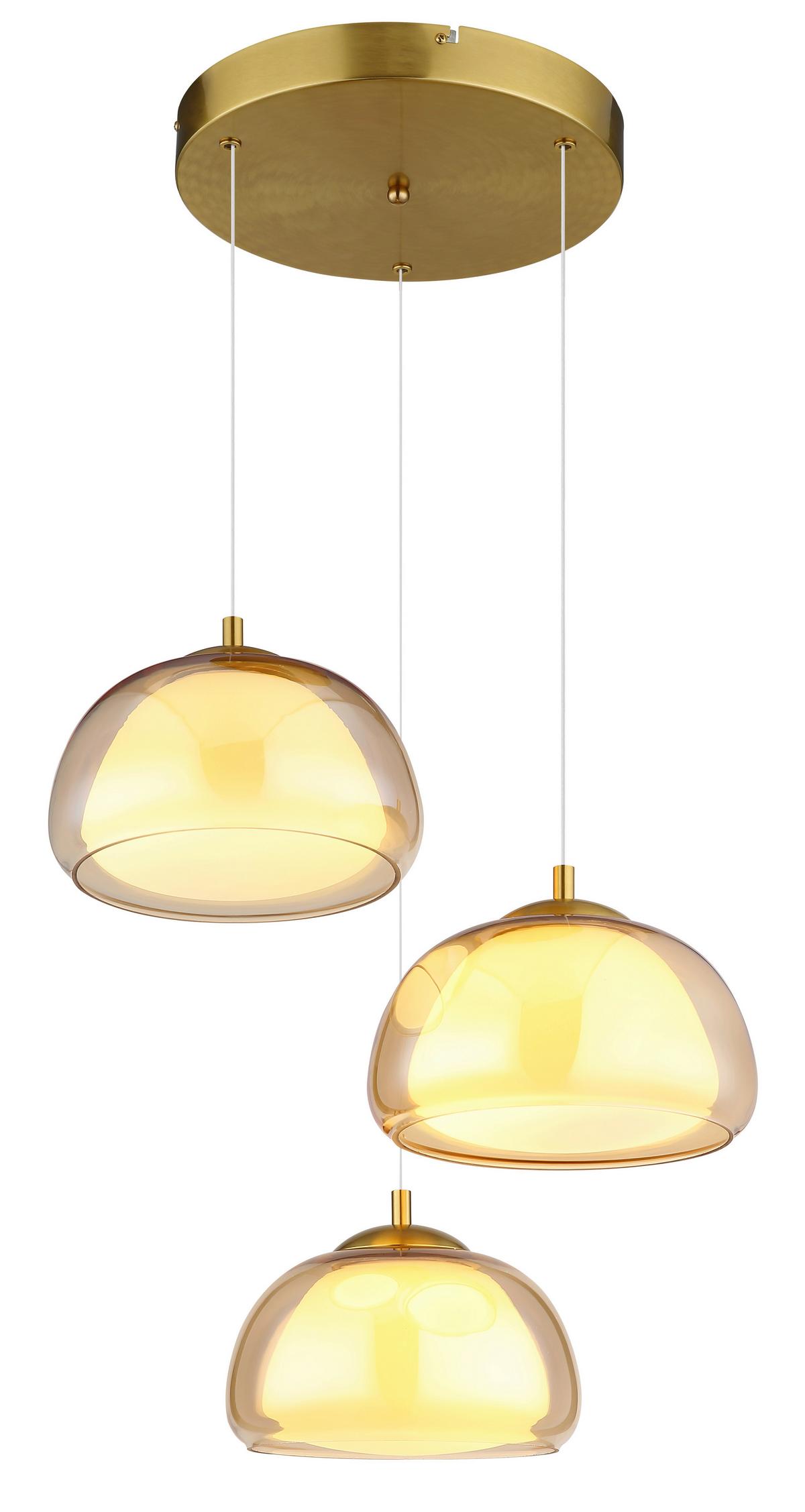 Led Viseća Svjetiljka Avila - bijela/zlatne boje, Design, staklo/metal (50/150cm) - Globo